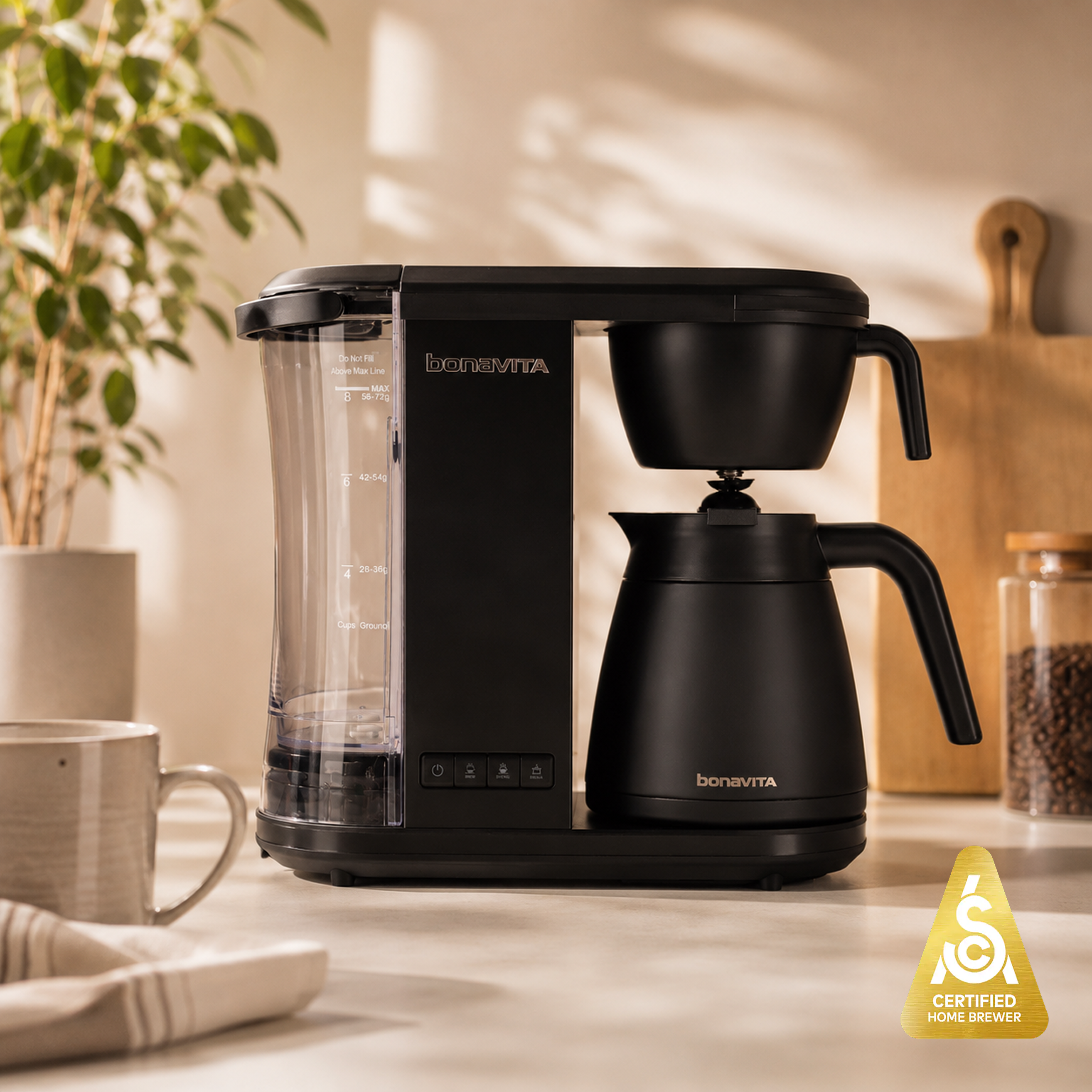 Bonavita Enthusiast 8-Cup Drip Coffee Brewer with 1.3L Thermal or Glass Carafe