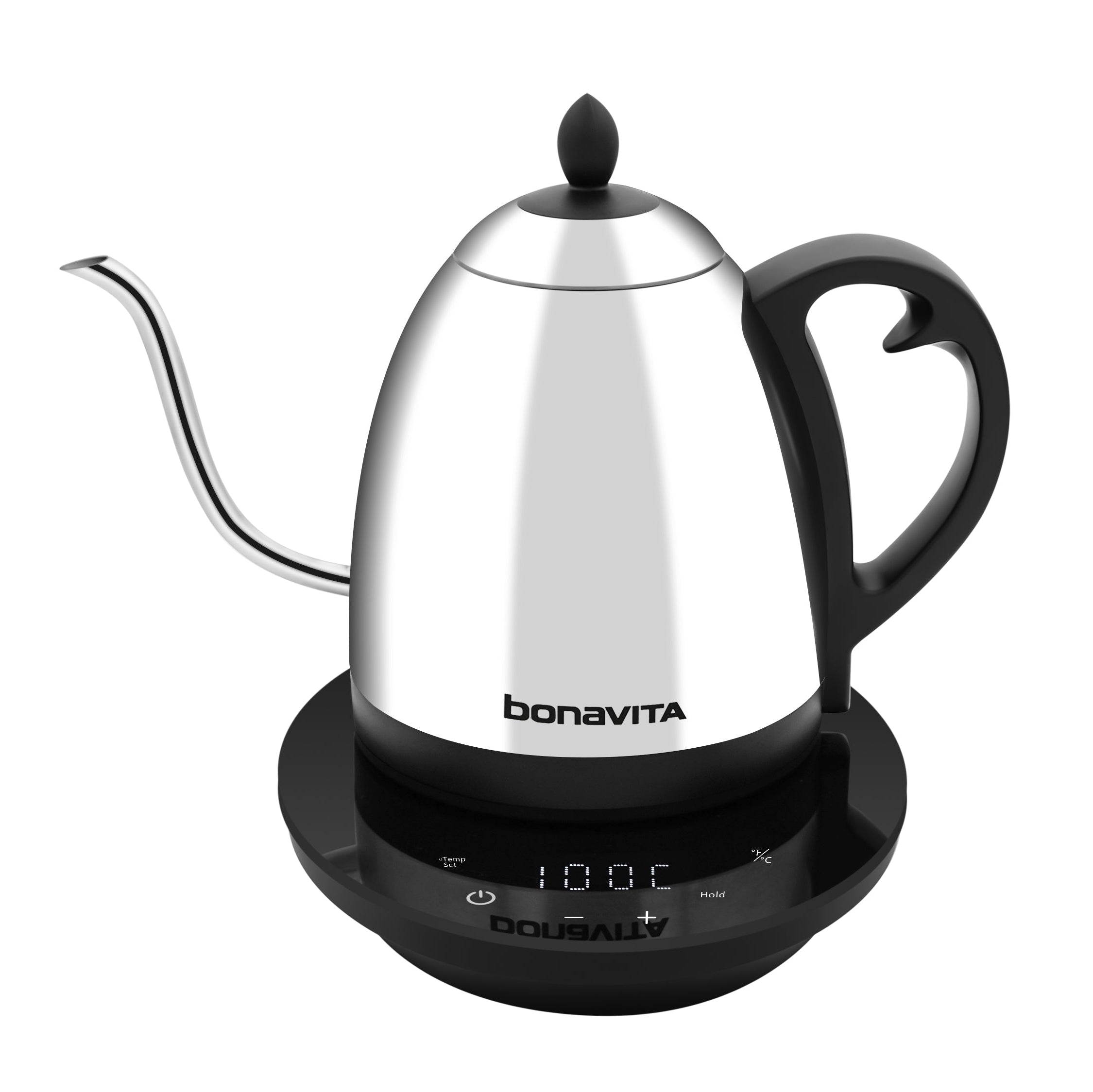 Bonavita electric kettle with digital display on a white background