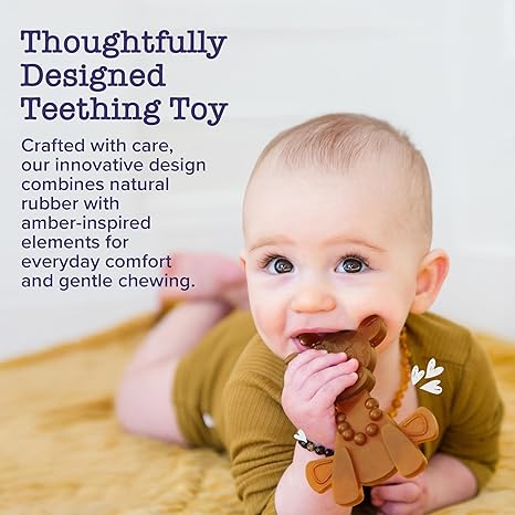 Bambeado The Little Bamber - Natural Rubber & Baltic Amber Teething Toy