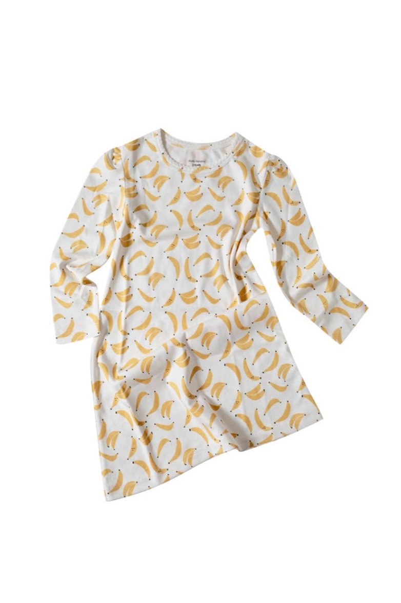 Dodo Banana Banana Print Organic Pima Cotton Dodo Dress