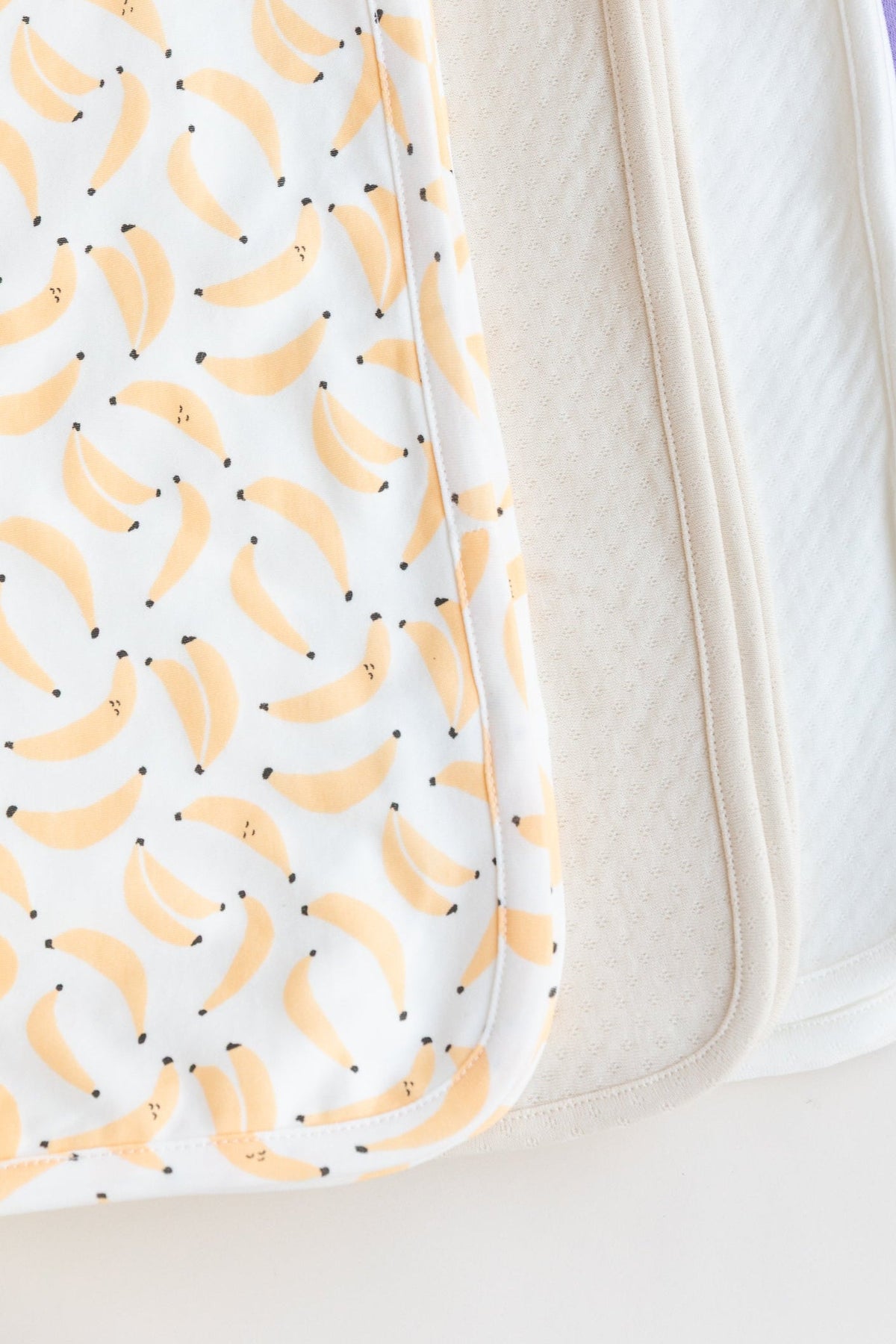 Dodo Banana banana print organic Pima cotton baby blanket
