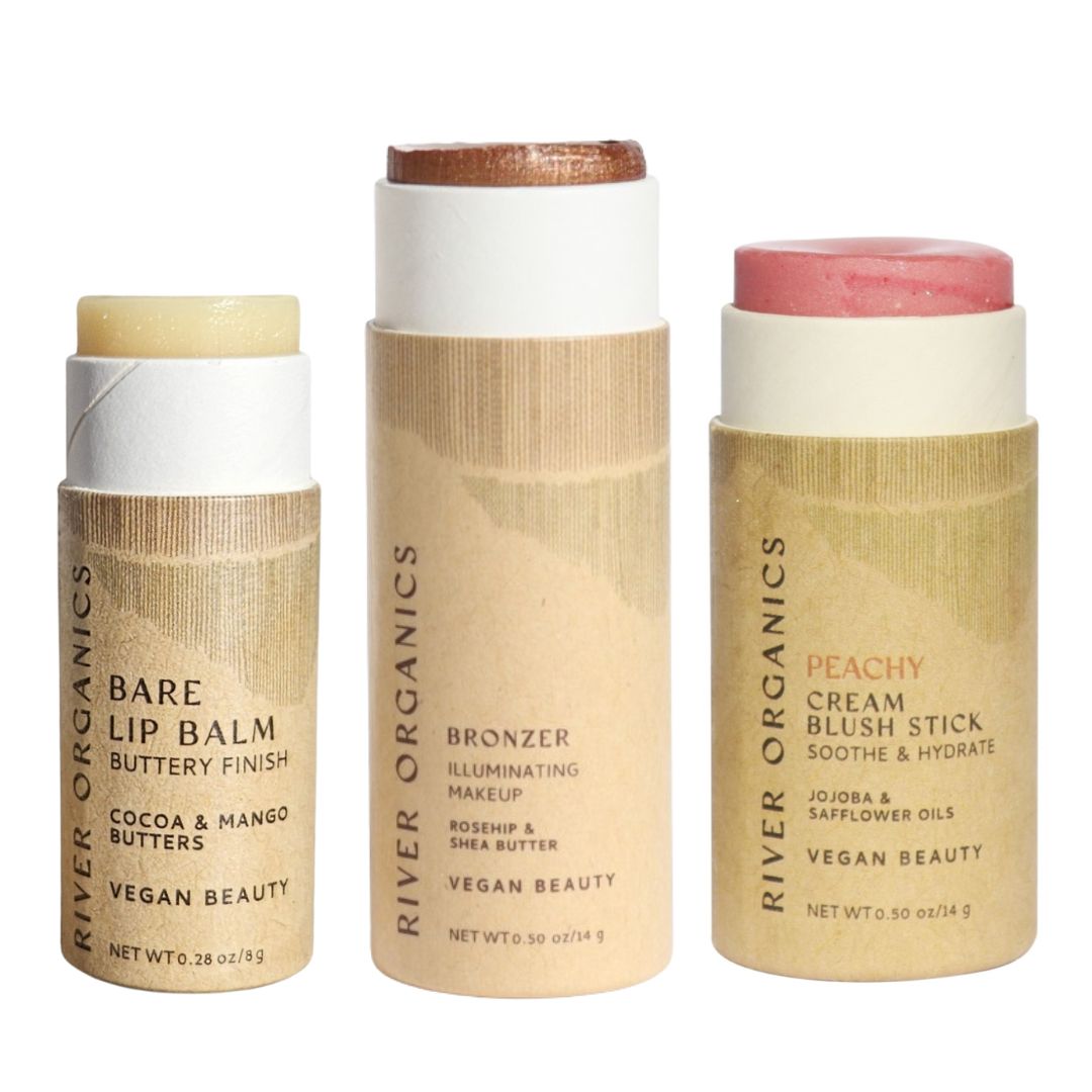 River Organics Lip + Highlighter + Blush Set