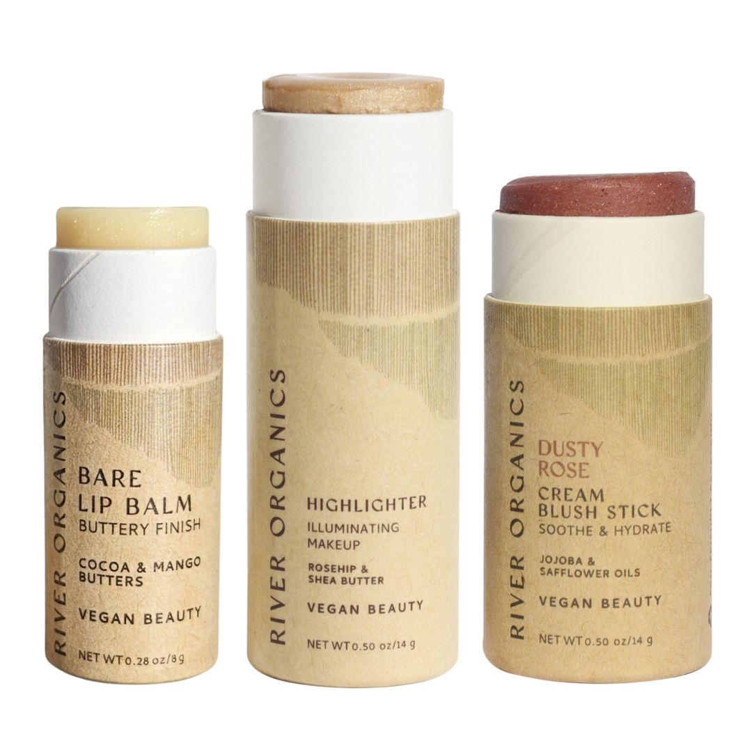 River Organics Lip + Highlighter + Blush Set