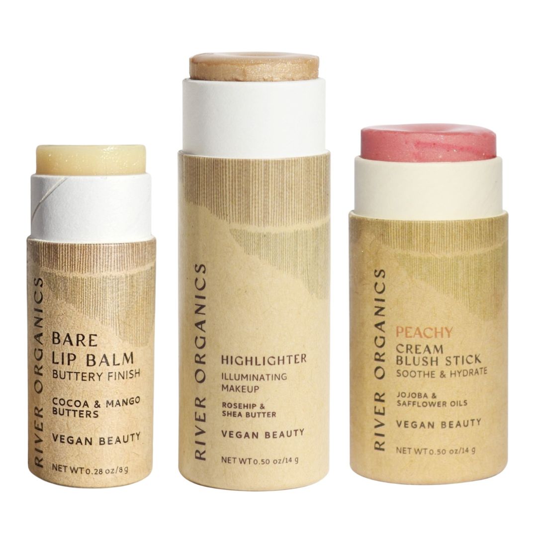 River Organics Lip + Highlighter + Blush Set