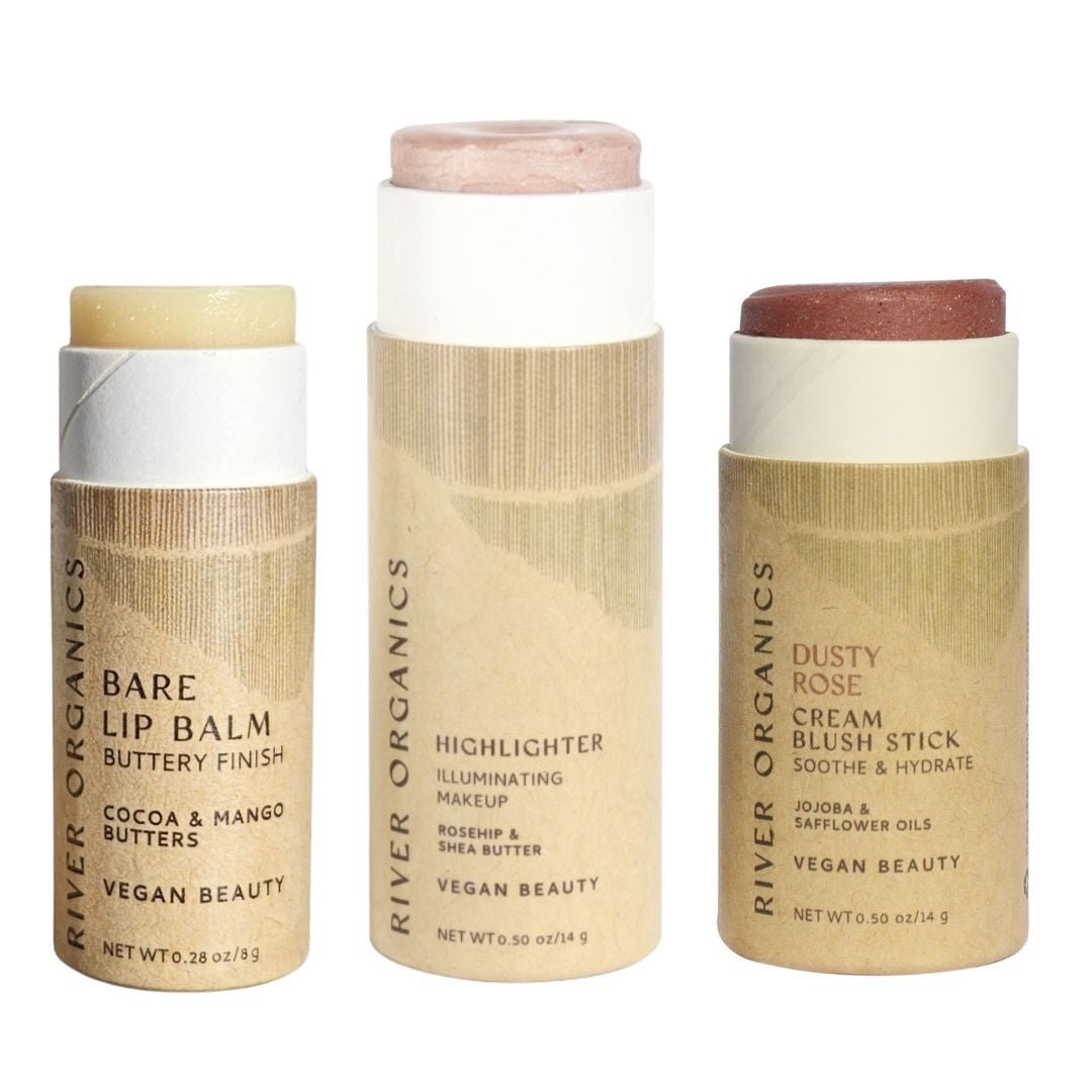River Organics Lip + Highlighter + Blush Set