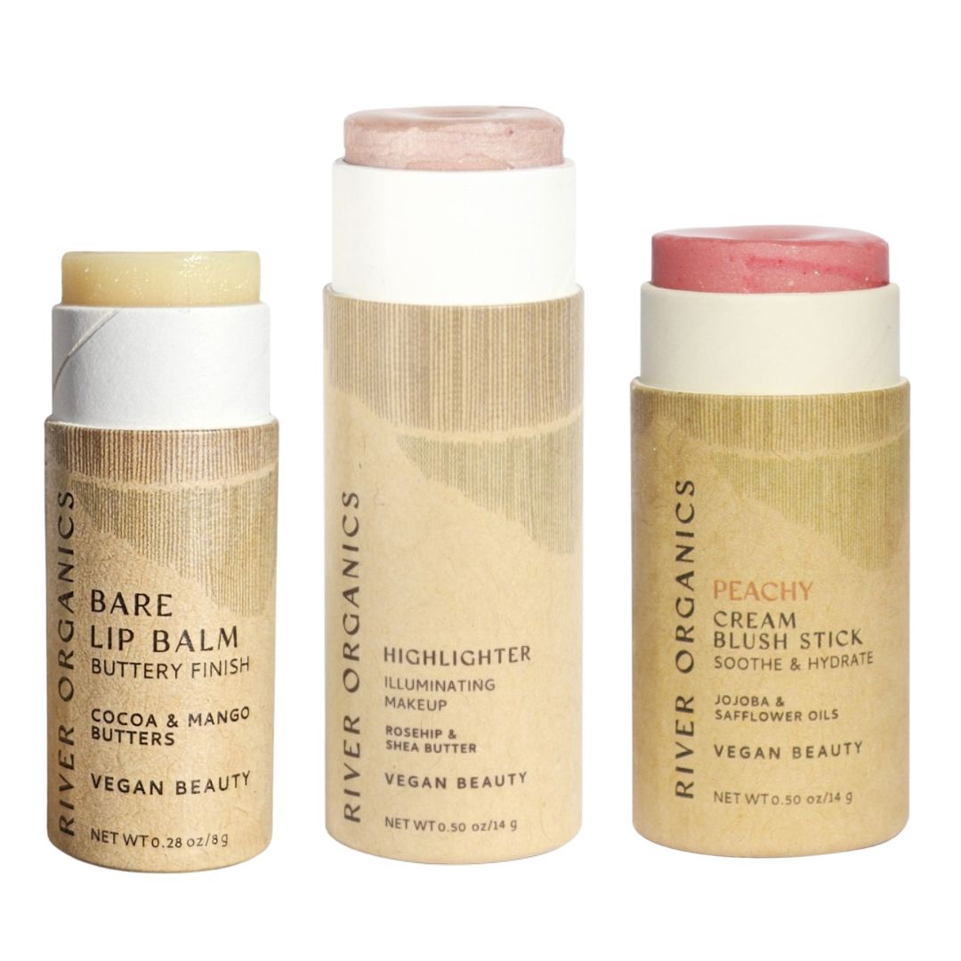 River Organics Lip + Highlighter + Blush Set