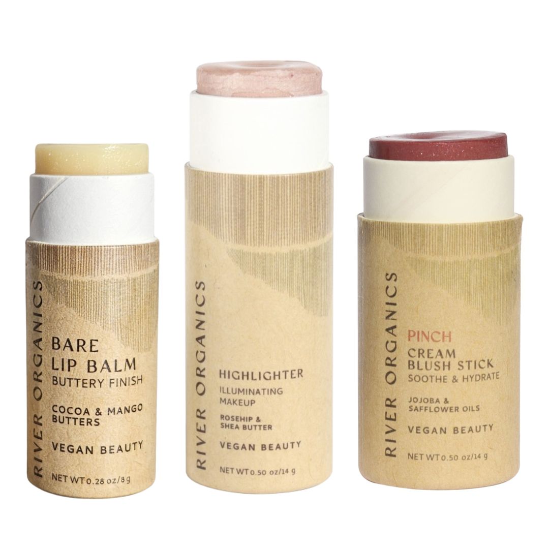 River Organics Lip + Highlighter + Blush Set