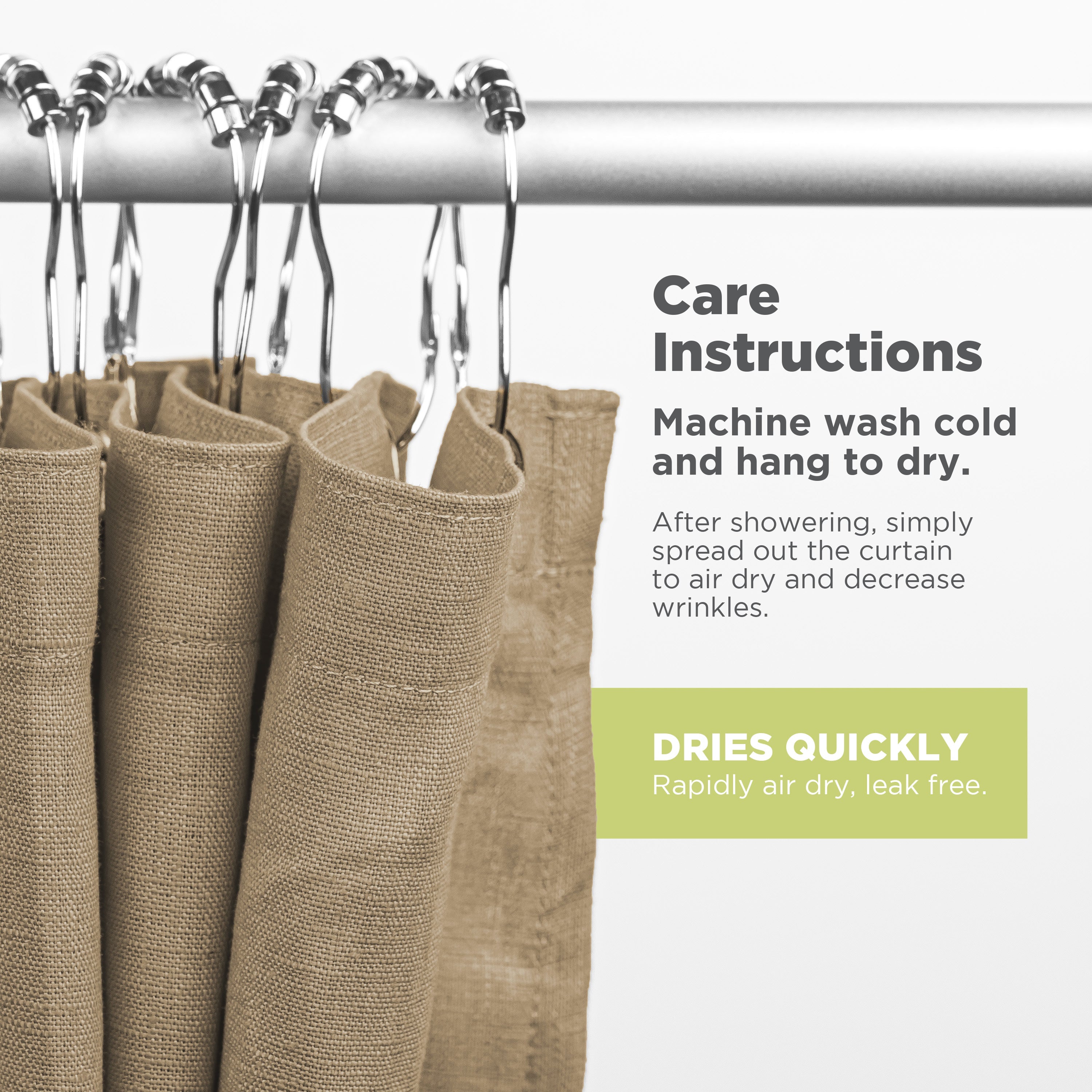 Bean Products Linen Shower Curtain – Bath, Tub + Stall Sizes