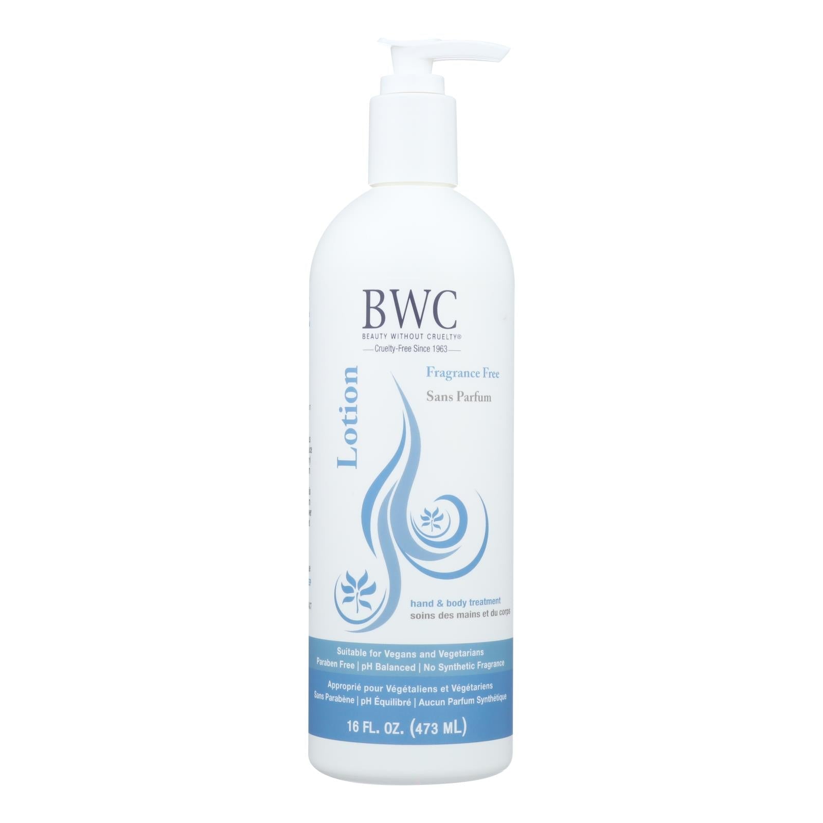 BWC lotion bottle on a white background