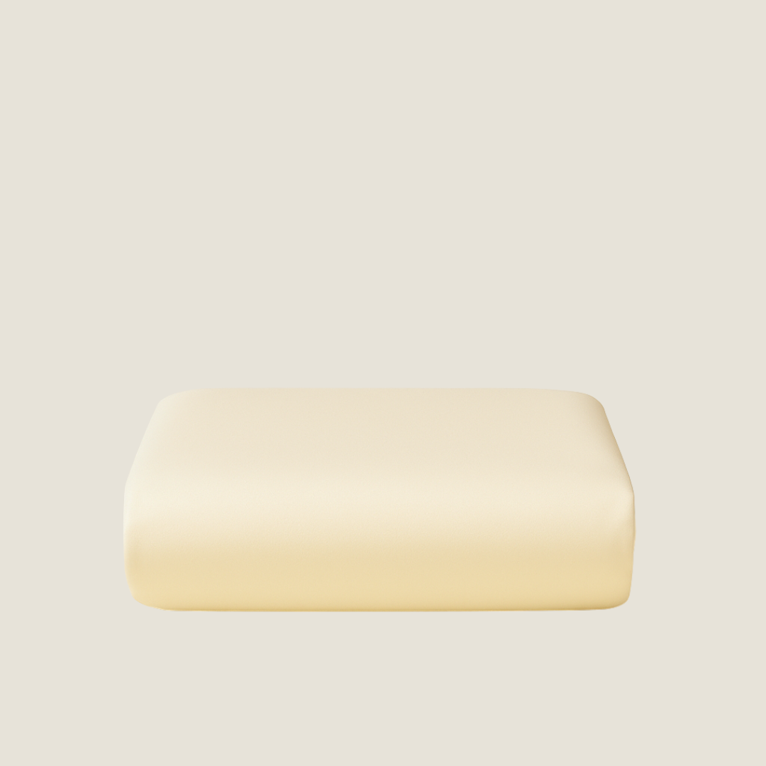 Rectangular beige duvet cover on a light beige background