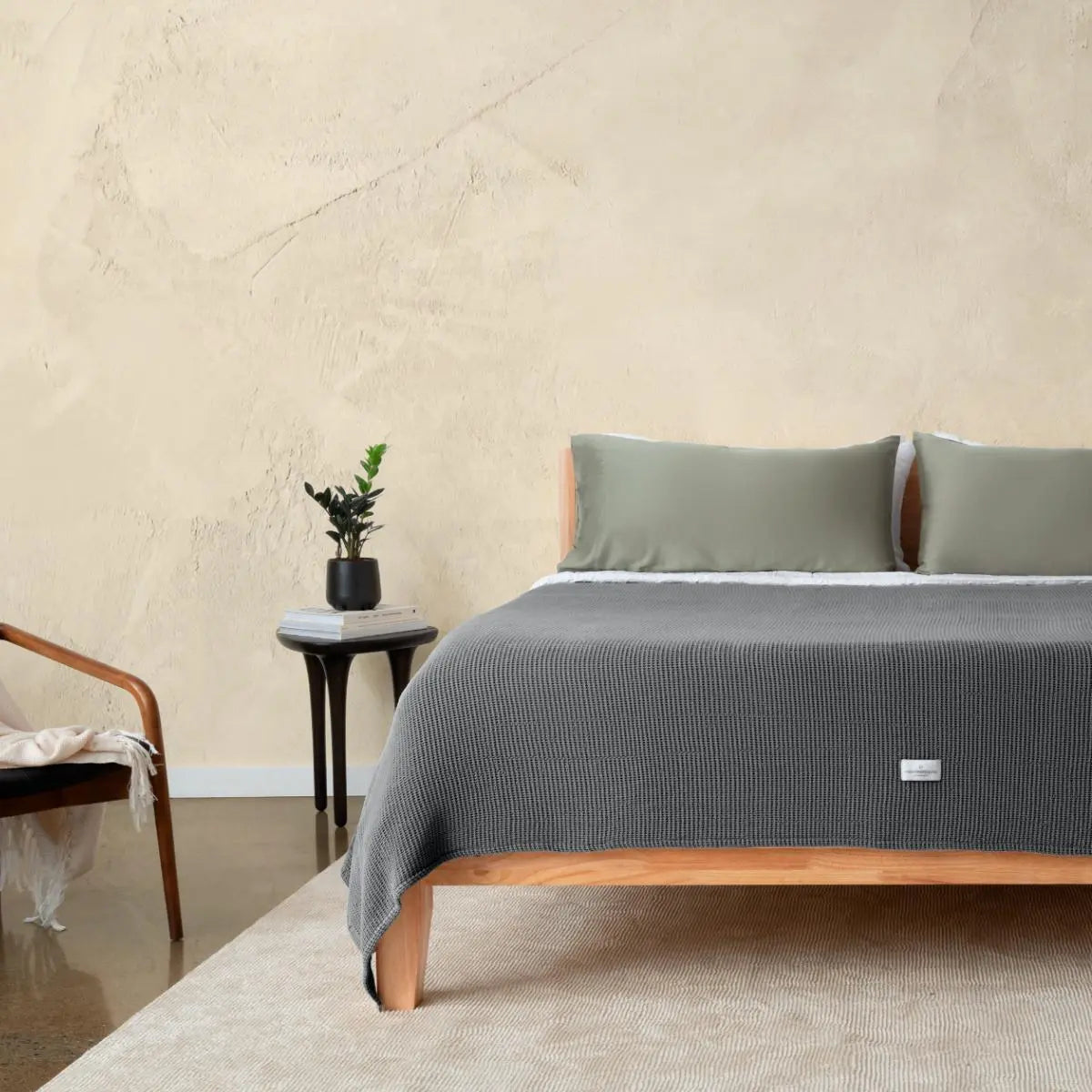 Ettitude Textured Waffle Throw Blanket