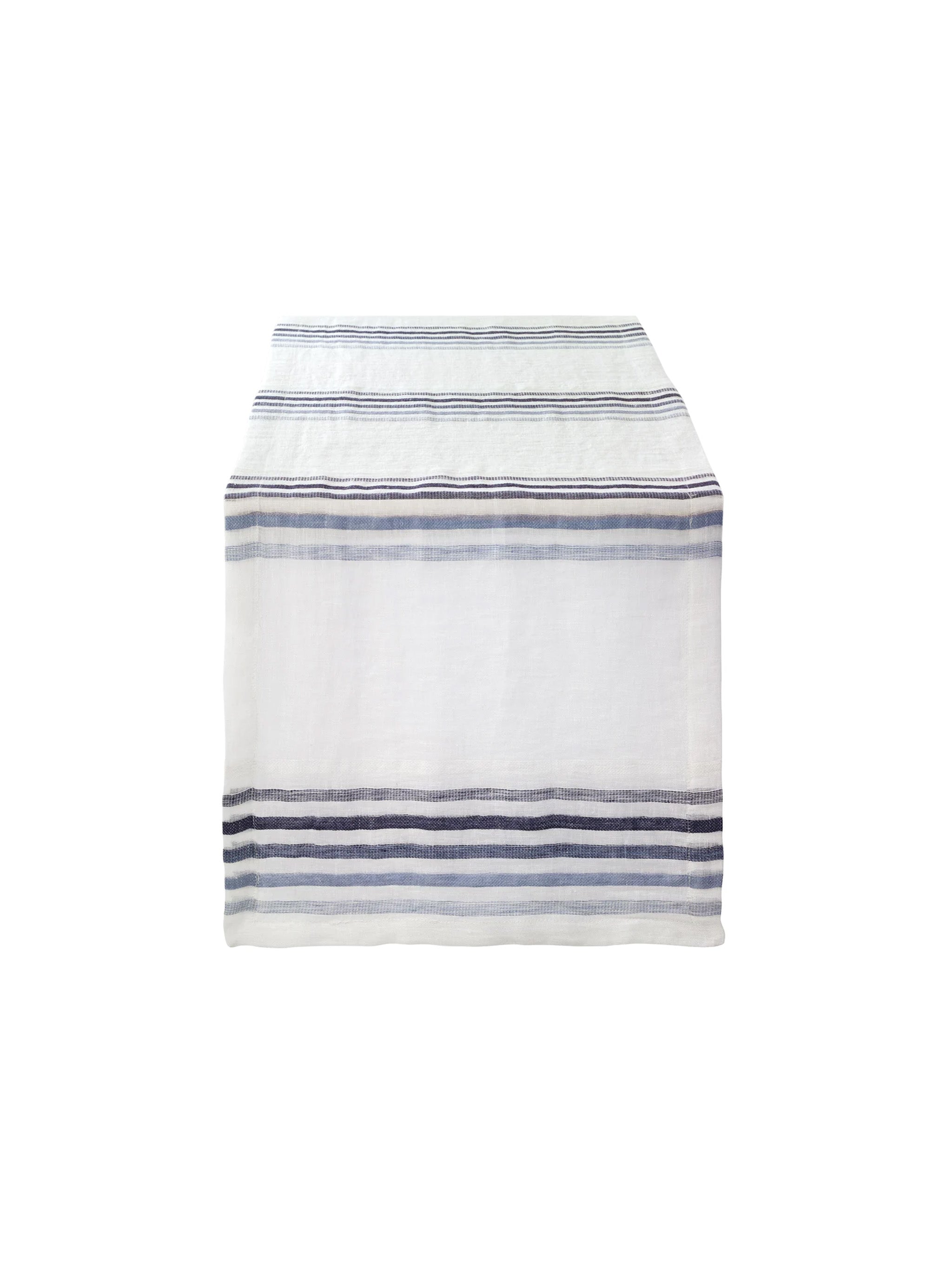 Striped skirt with blue and gray horizontal lines on a white background