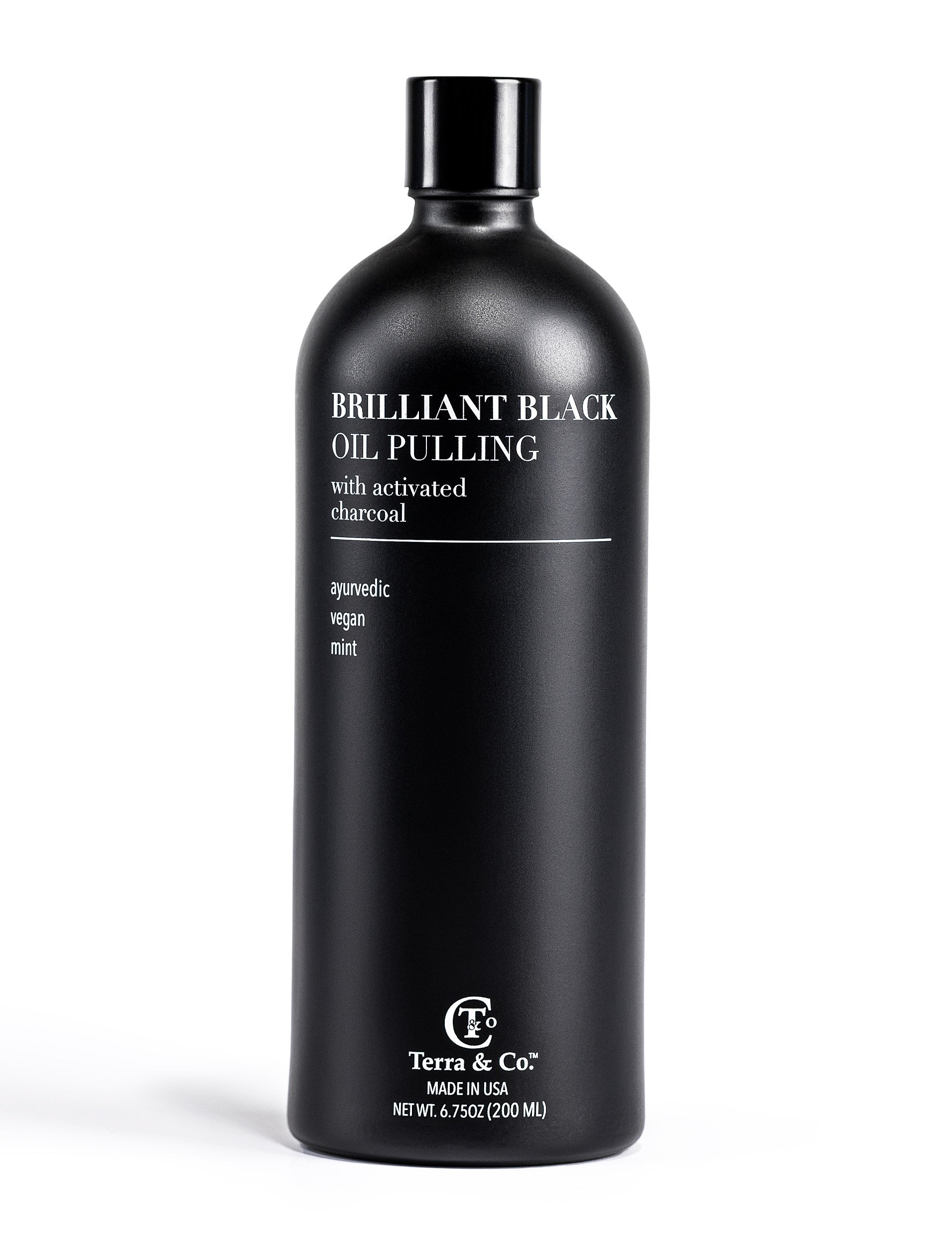 Terra & Co. Brilliant Black® Oil Pulling – Ayurvedic Mouthwash for Teeth Whitening, Detox & Gum Health