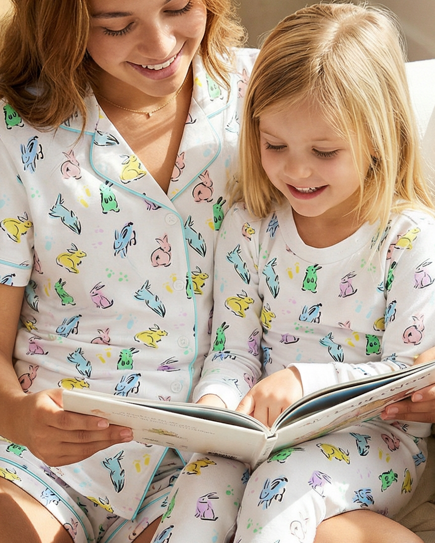 12|12 The Organic Long Sleeve Pajama Set [Bunny Hop]