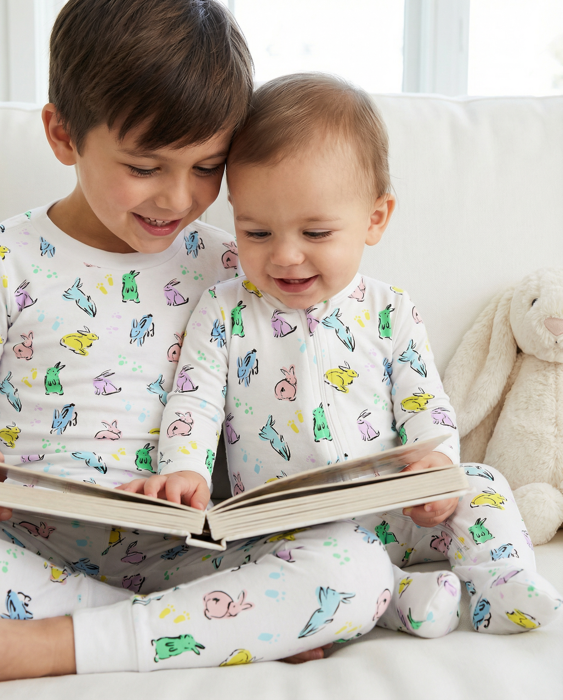 12|12 The Organic Long Sleeve Pajama Set [Bunny Hop]