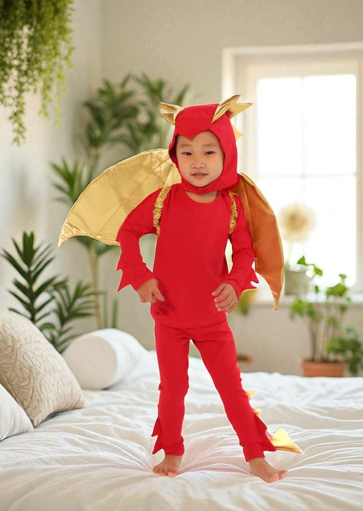 Band of the Wild Sunfire Red Dragon with Gold Wings