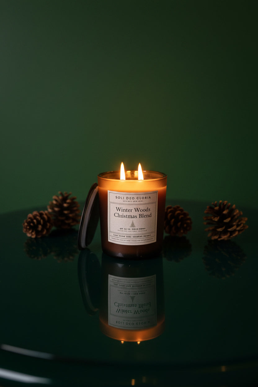 Soli Deo Gloria Candle Company Winter Woods Beeswax Candle | Evergreen Tree Scent