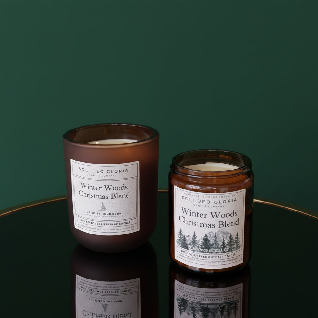 Soli Deo Gloria Candle Company Winter Woods Beeswax Candle | Evergreen Tree Scent