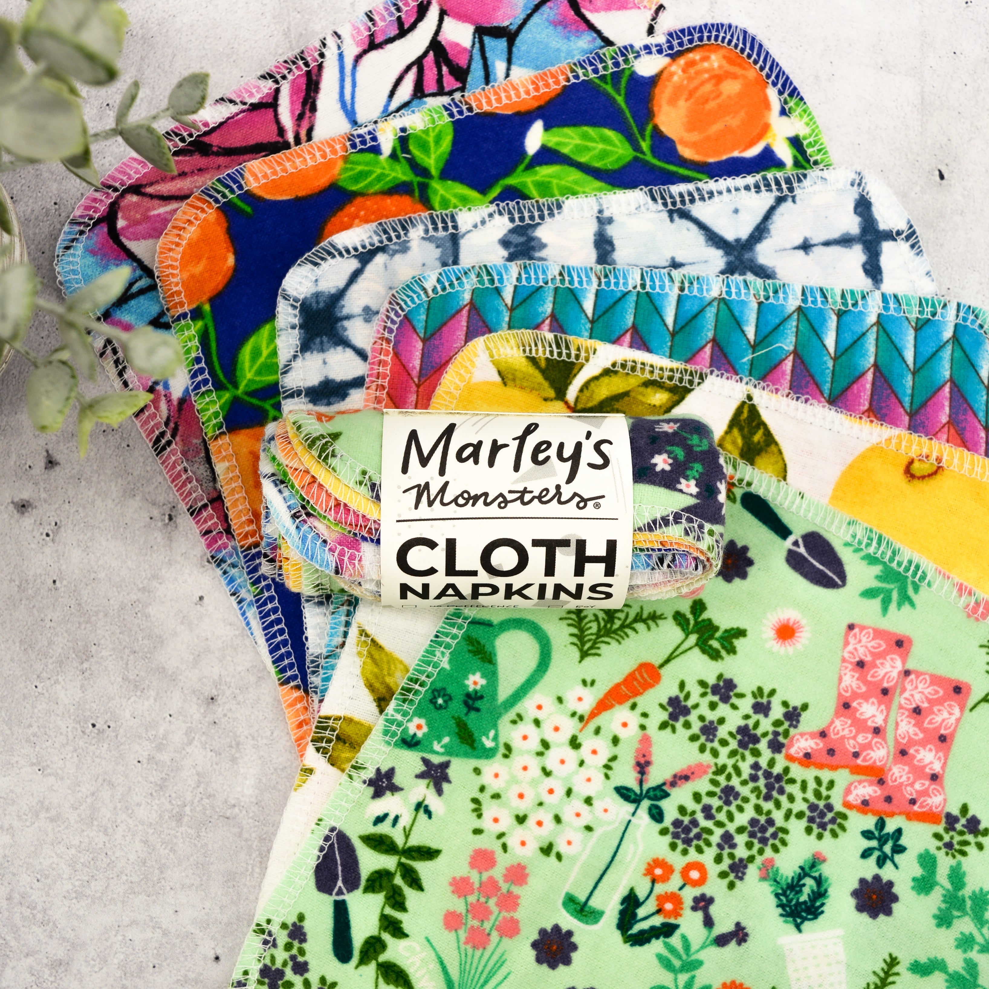 marley's monsters cloth napkins Small Cloth Napkins: Specialty Prints 6-Pack Vintage Lemons
