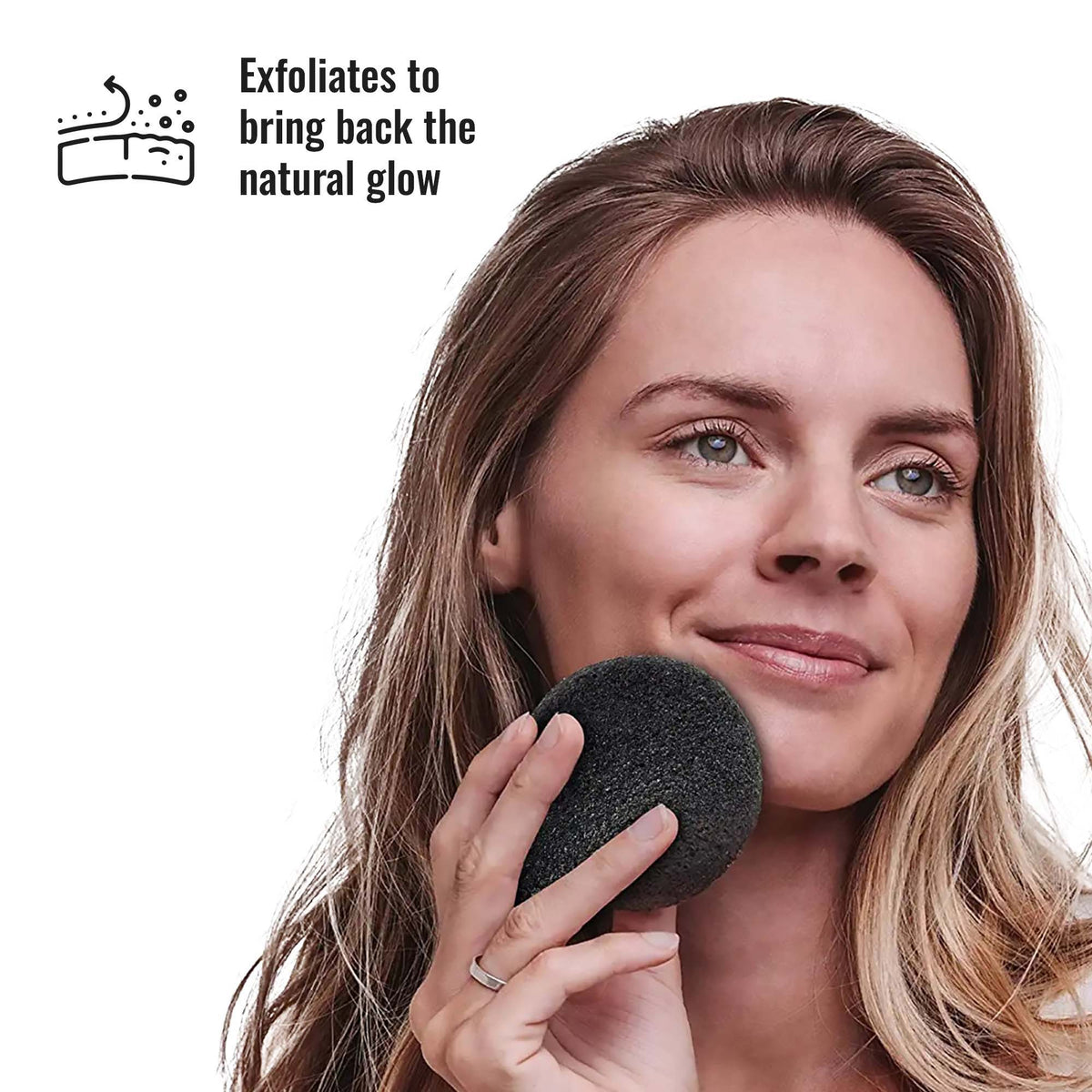 Pursonic Natural Bamboo Charcoal Konjac Sponge