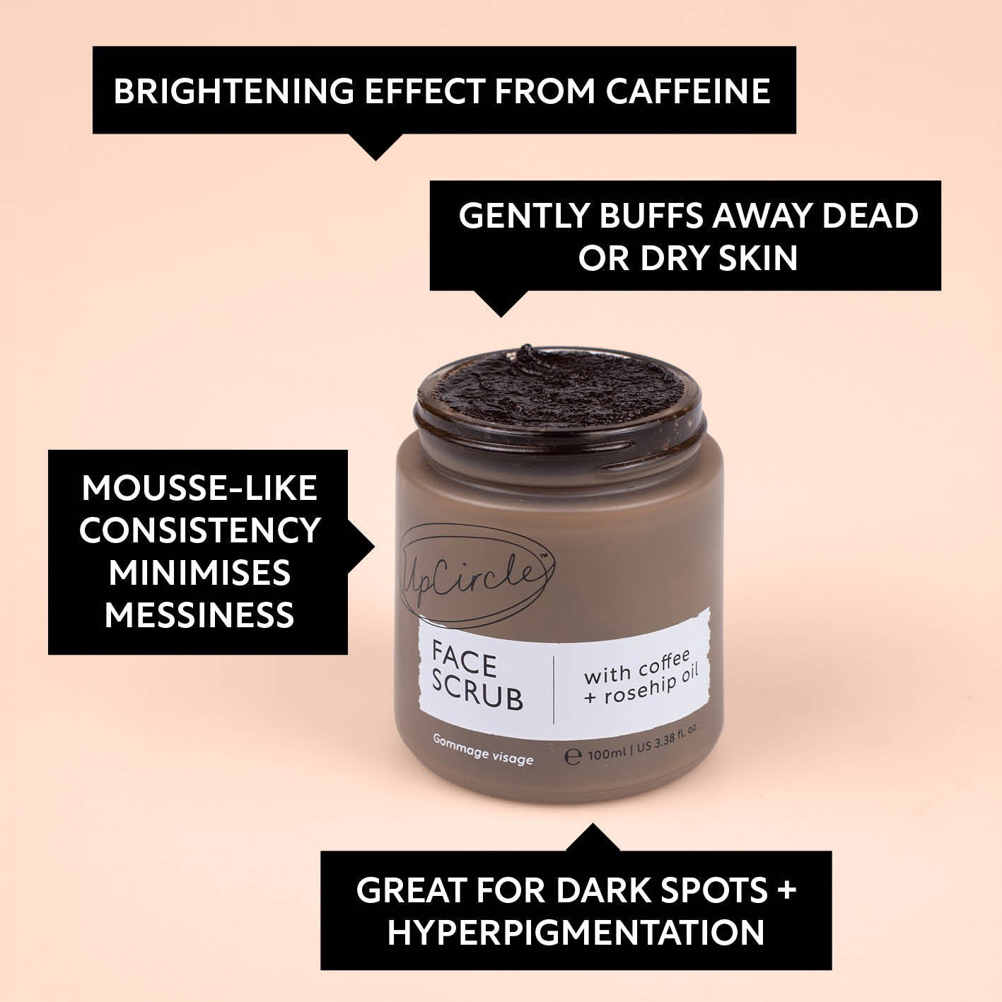 UpCircle Natural Face Scrub – Citrus Blend for Dry Skin