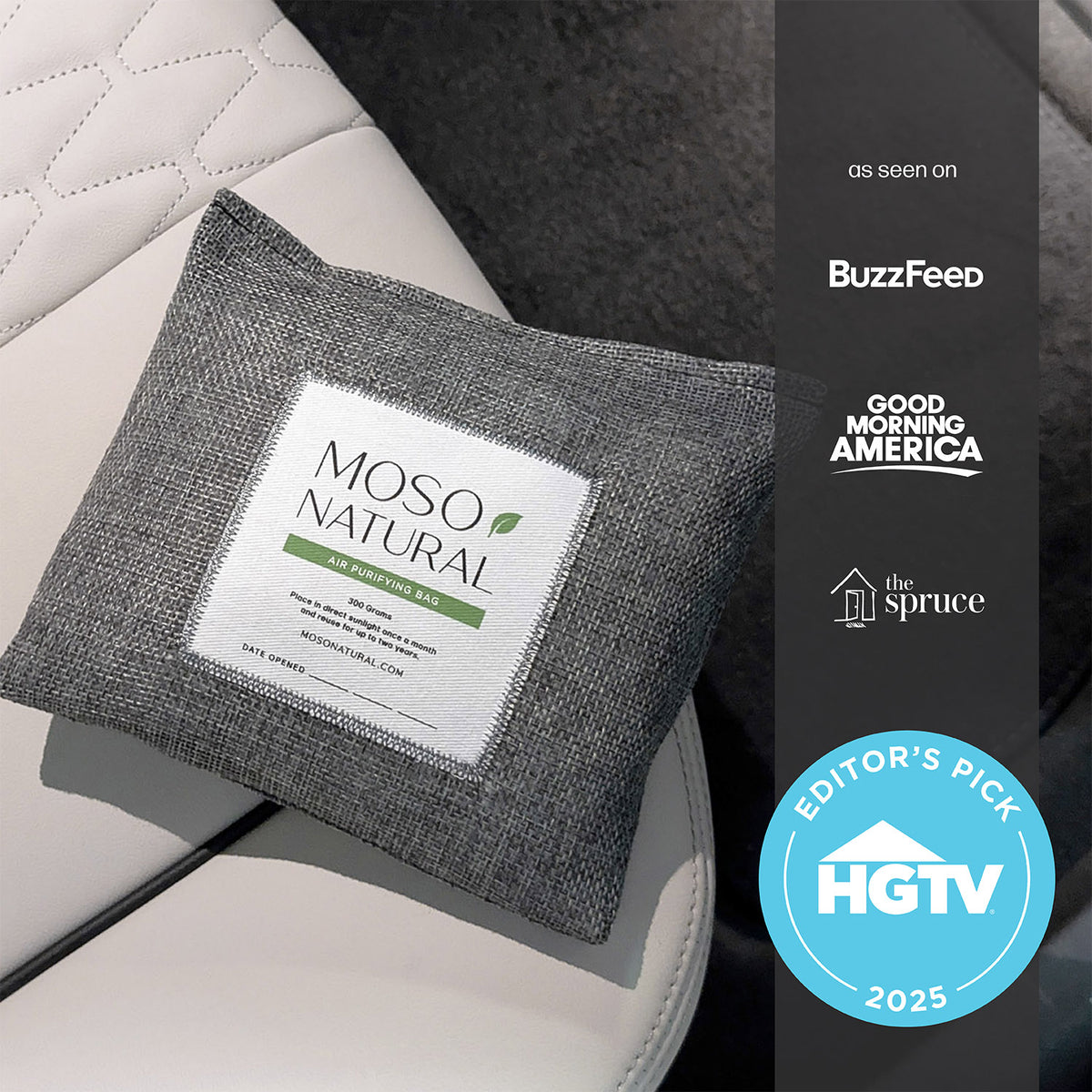 Moso Natural Air Freshener, Filter & Purifier - Car Odor Eliminator