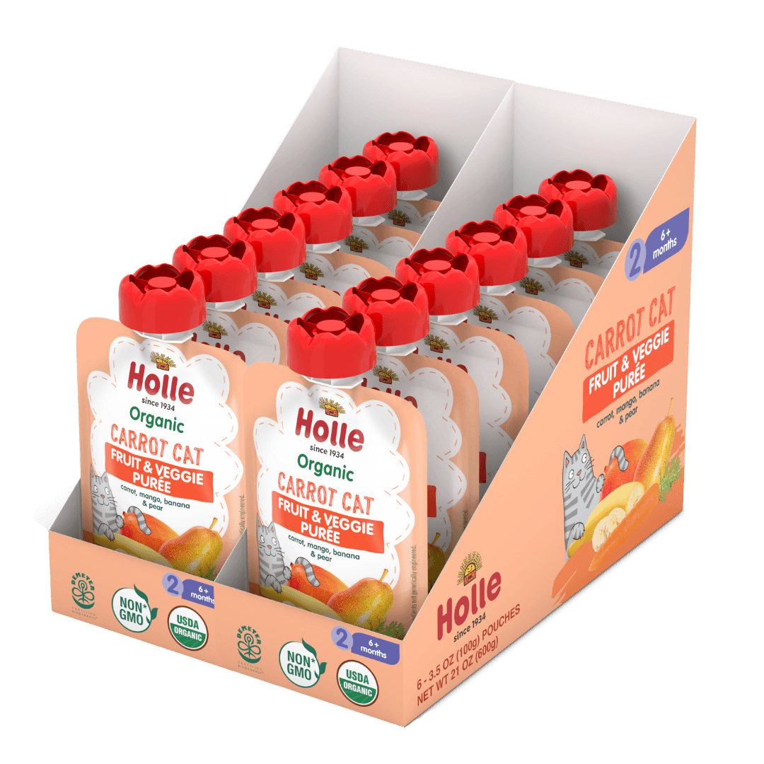 Holle Organic Carrot Cat Fruit & Veggie Pouches