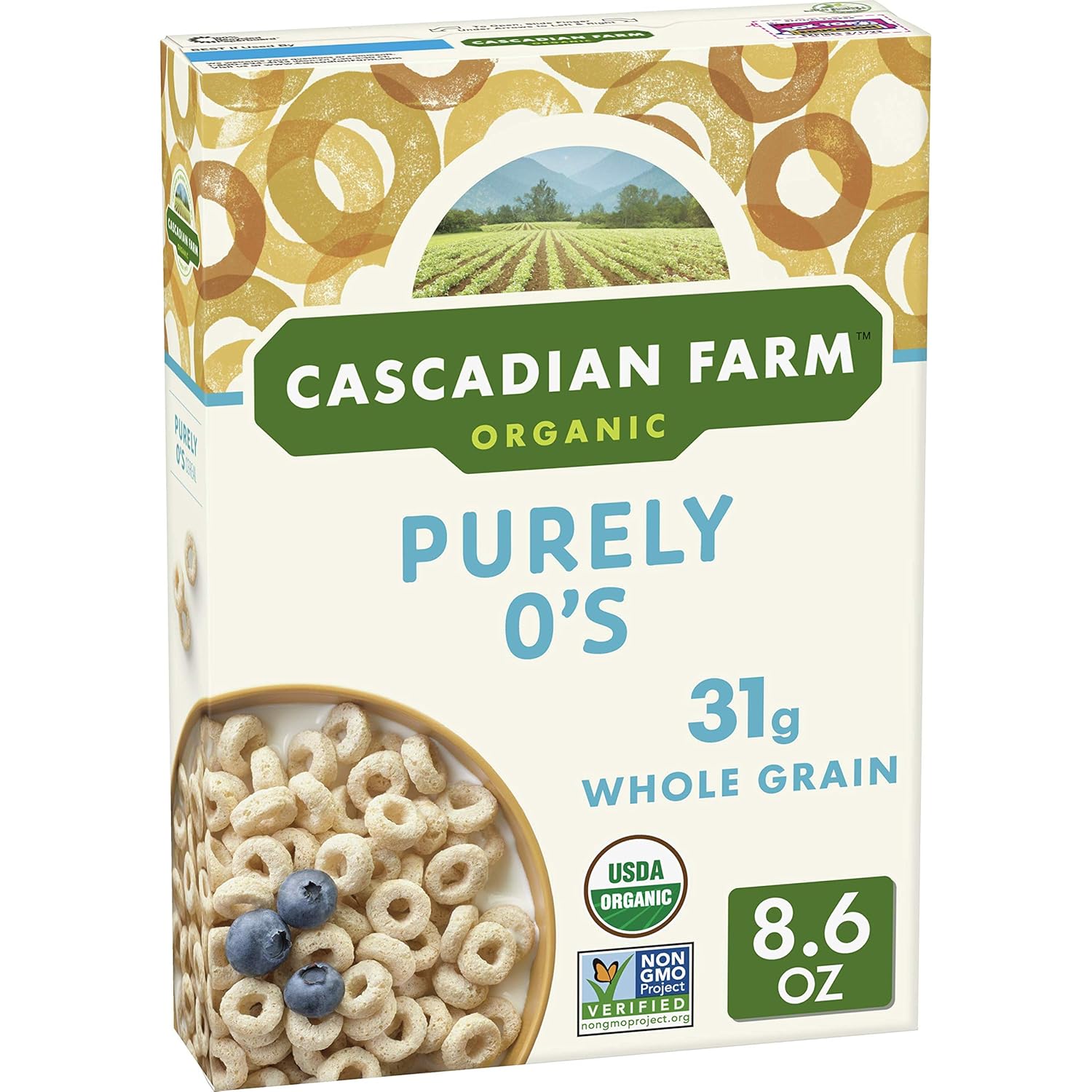 Cascadian Farm Purely O's Cereal (Pack of 12 - 8.6 oz)