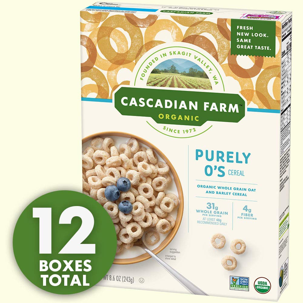 Cascadian Farm Purely O's Cereal (Pack of 12 - 8.6 oz)