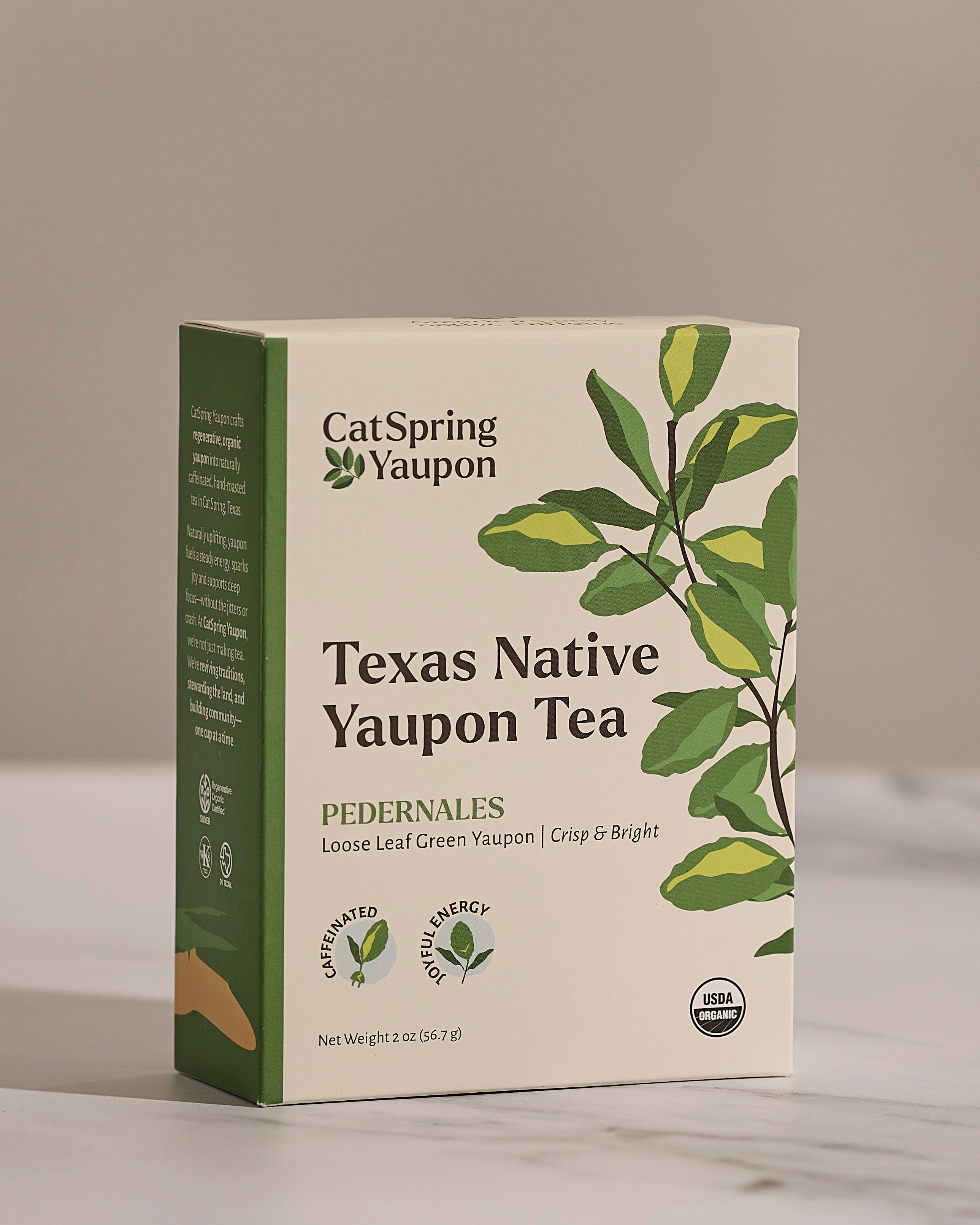 CatSpring Yaupon Pedernales Green Yaupon — Green Yaupon Tea — Loose Leaf (2oz)