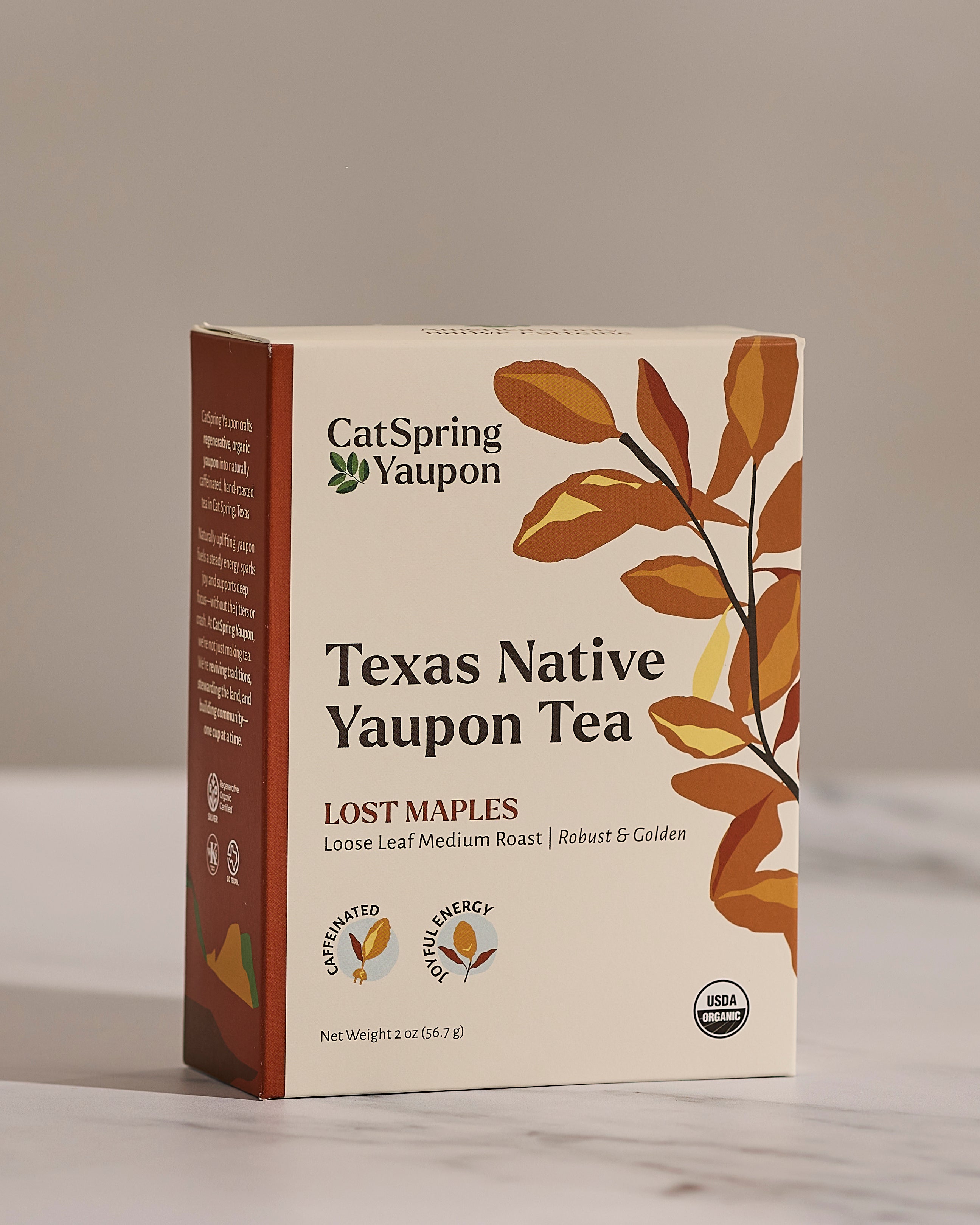 CatSpring Yaupon Lost Maples Medium Roast Yaupon – Medium Yaupon Tea  –  Loose Leaf (2oz)
