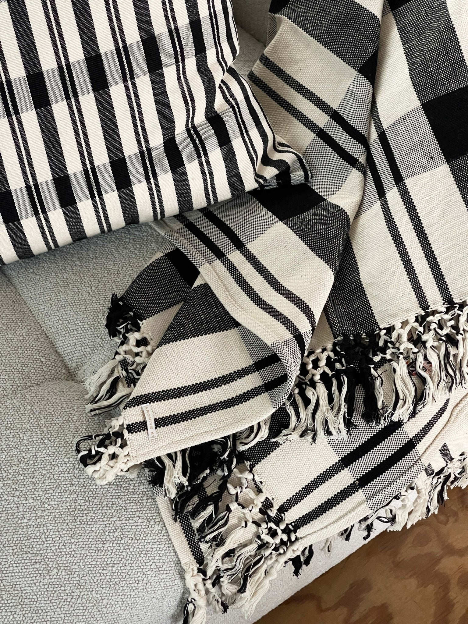 Archive New York Cecilia Striped Cotton Throw Blanket