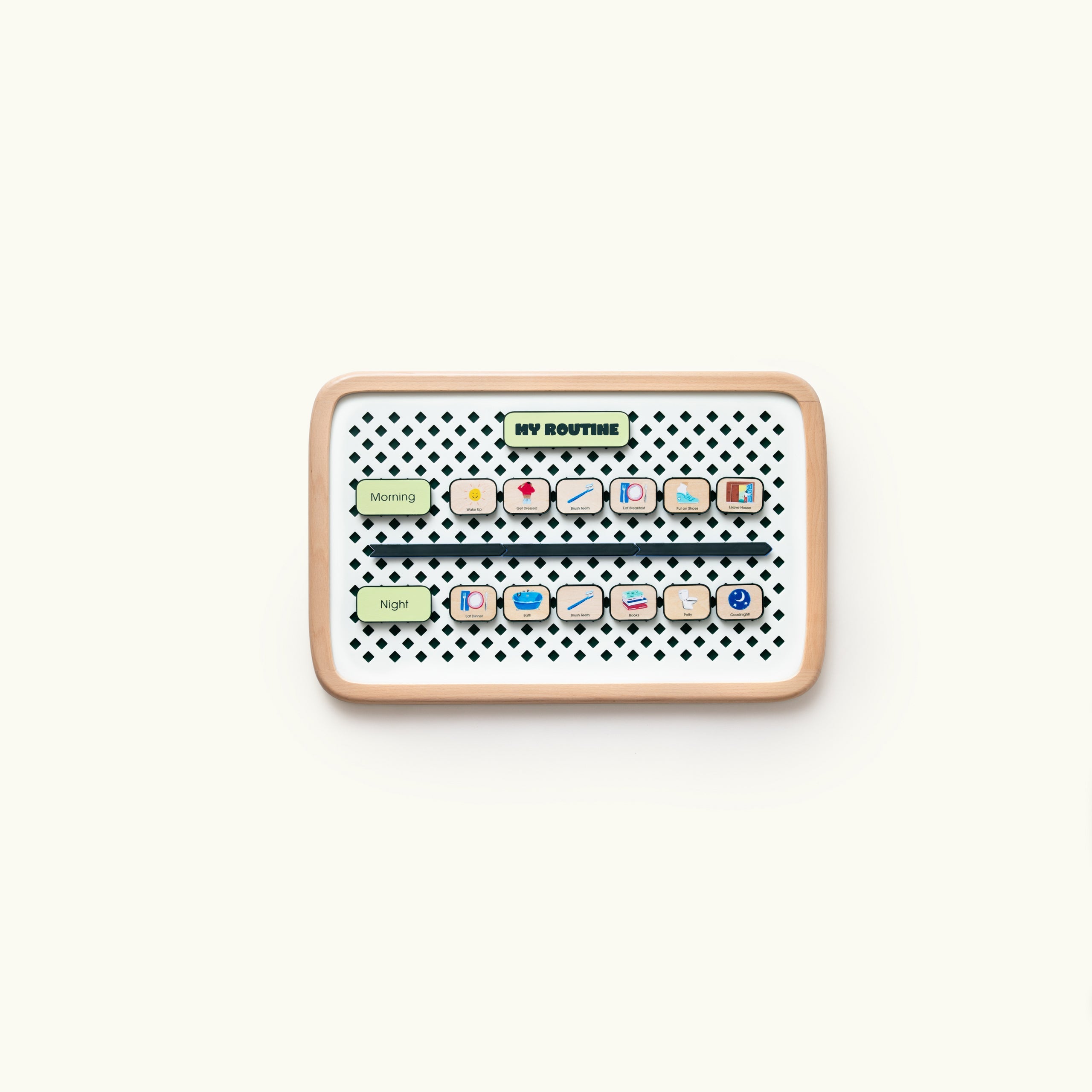 Small rectangular device with button icons on a white background