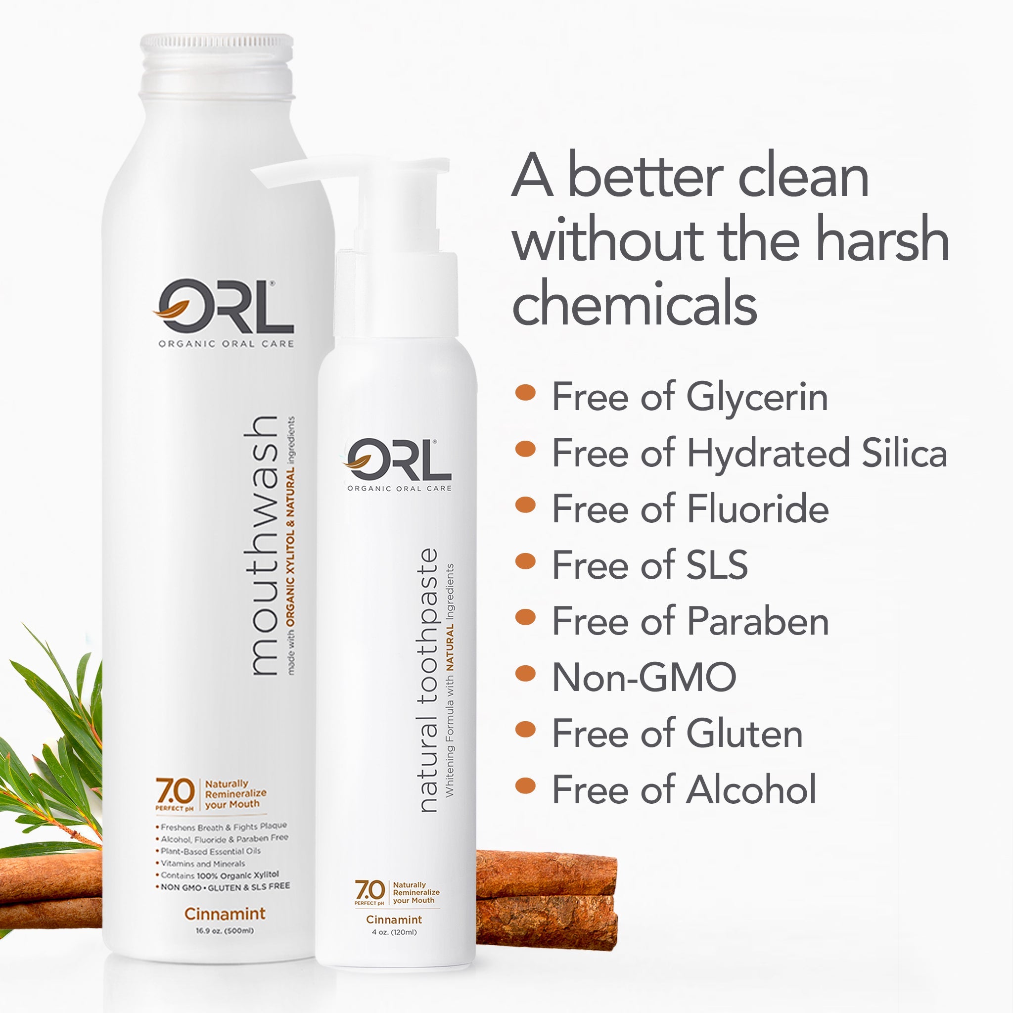 ORL Cinnamint Bundle - Toothpaste & Mouthwash Combo