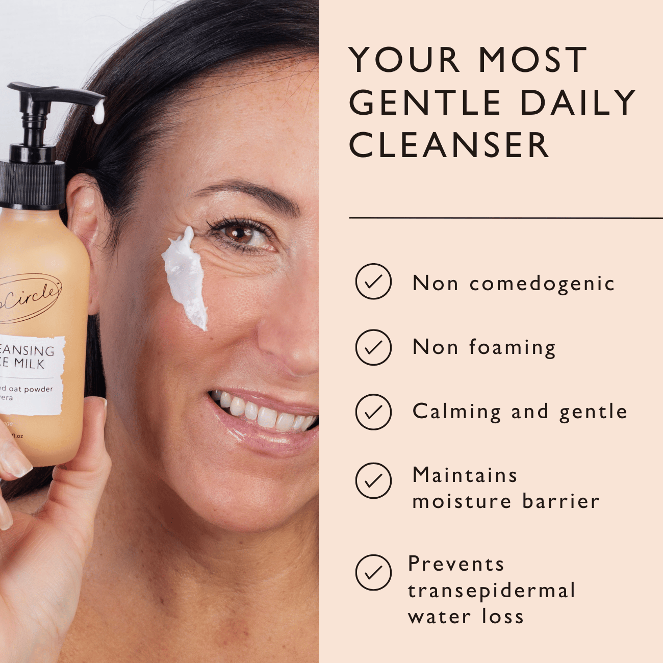 UpCircle Cleansing Face Milk with Oat Powder + Aloe Vera
