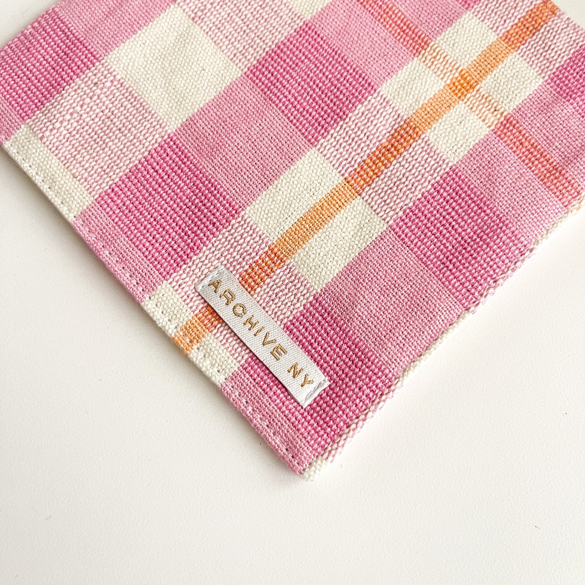 Archive New York Abigail Bubblegum and Peach Plaid Coasters