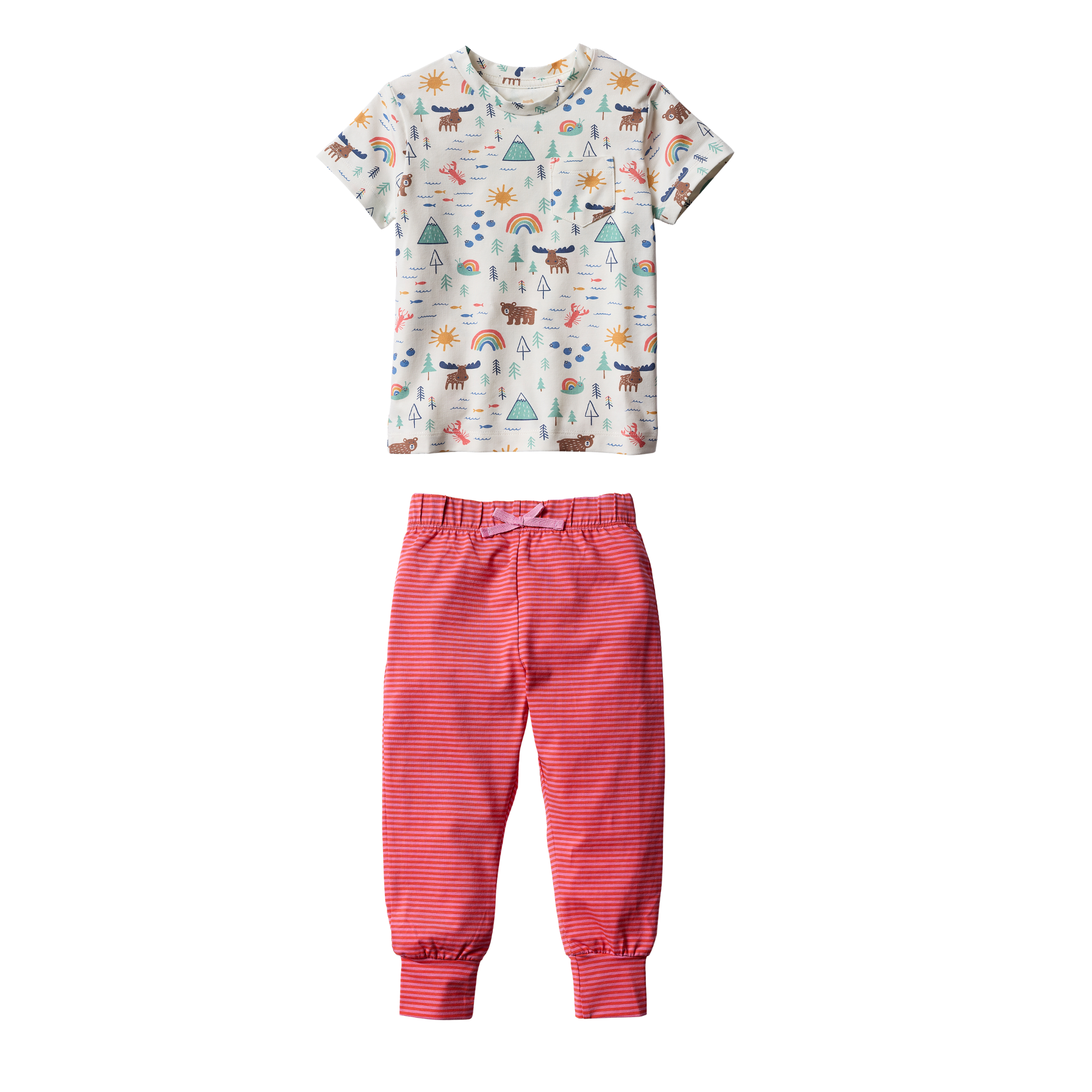 IzzyLee's Jogger Set - Down East Daydreams, Coral Stripe