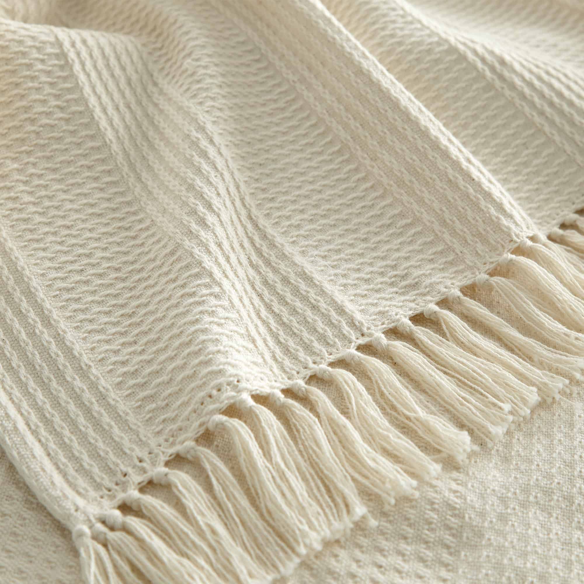 Whisper Organics Organic Cotton Throw with Tassels