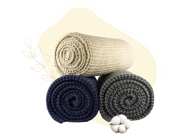 Organic Cotton Mart Waffle Weave Throw