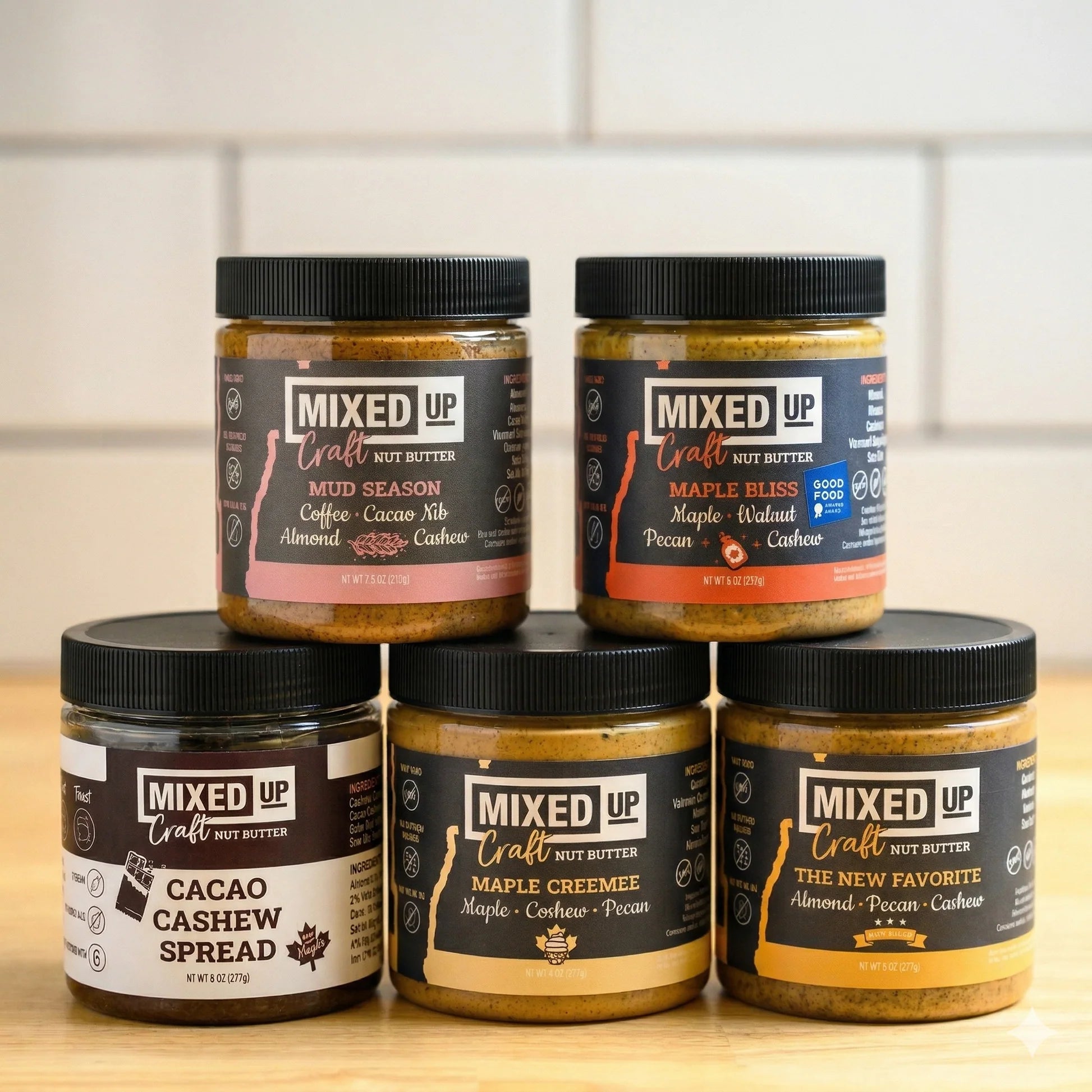 Mixed Up Foods Nut Butter Collection, 5 Flavors, One of Each