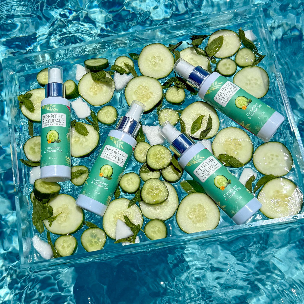 Breathe Naturals Deodorant Cucumber & Green Tea Spray Deodorant - 2 Pack
