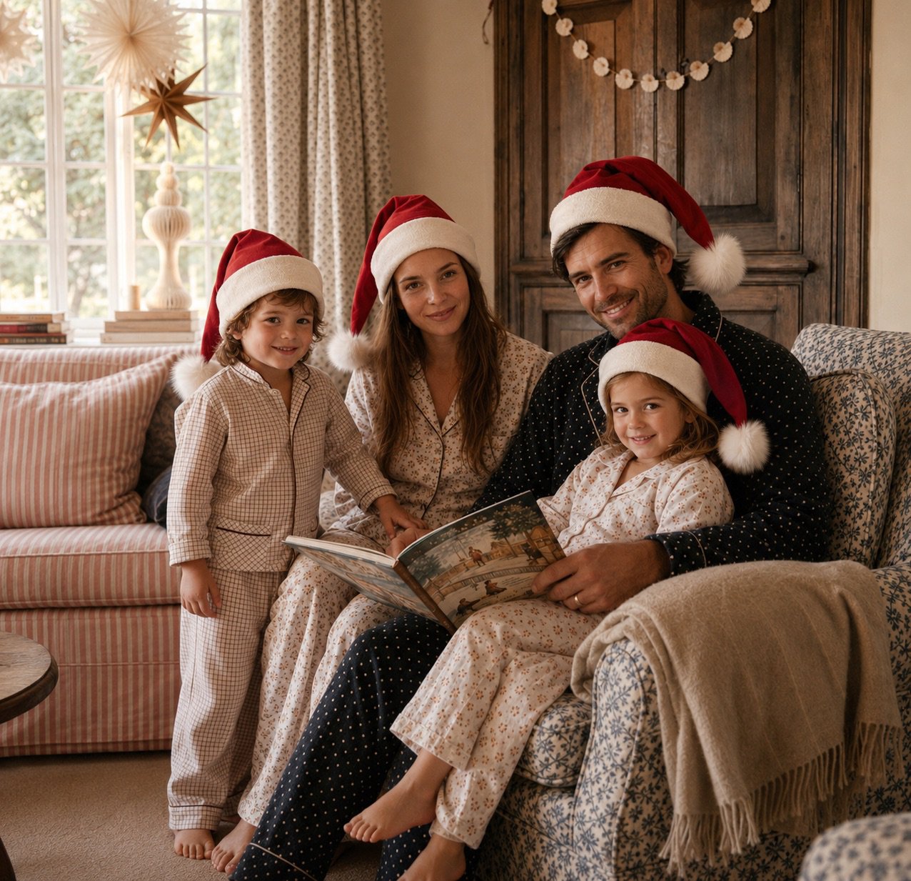 Band of the Wild No Plastic Family Santa Hat | Organic Cotton, Hemp, and Fur