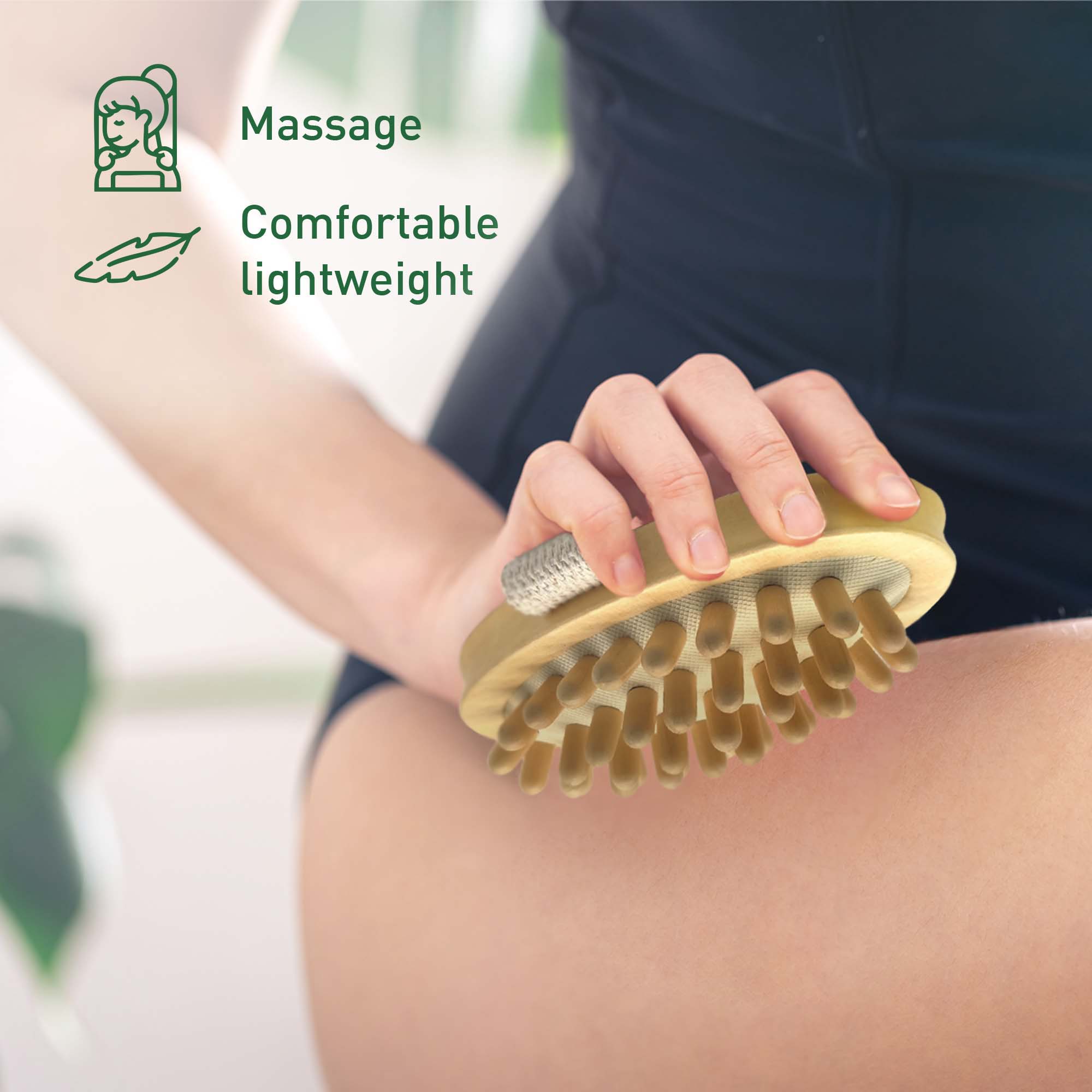 Pursonic Rubber Massager with Lotus Wooden Handle