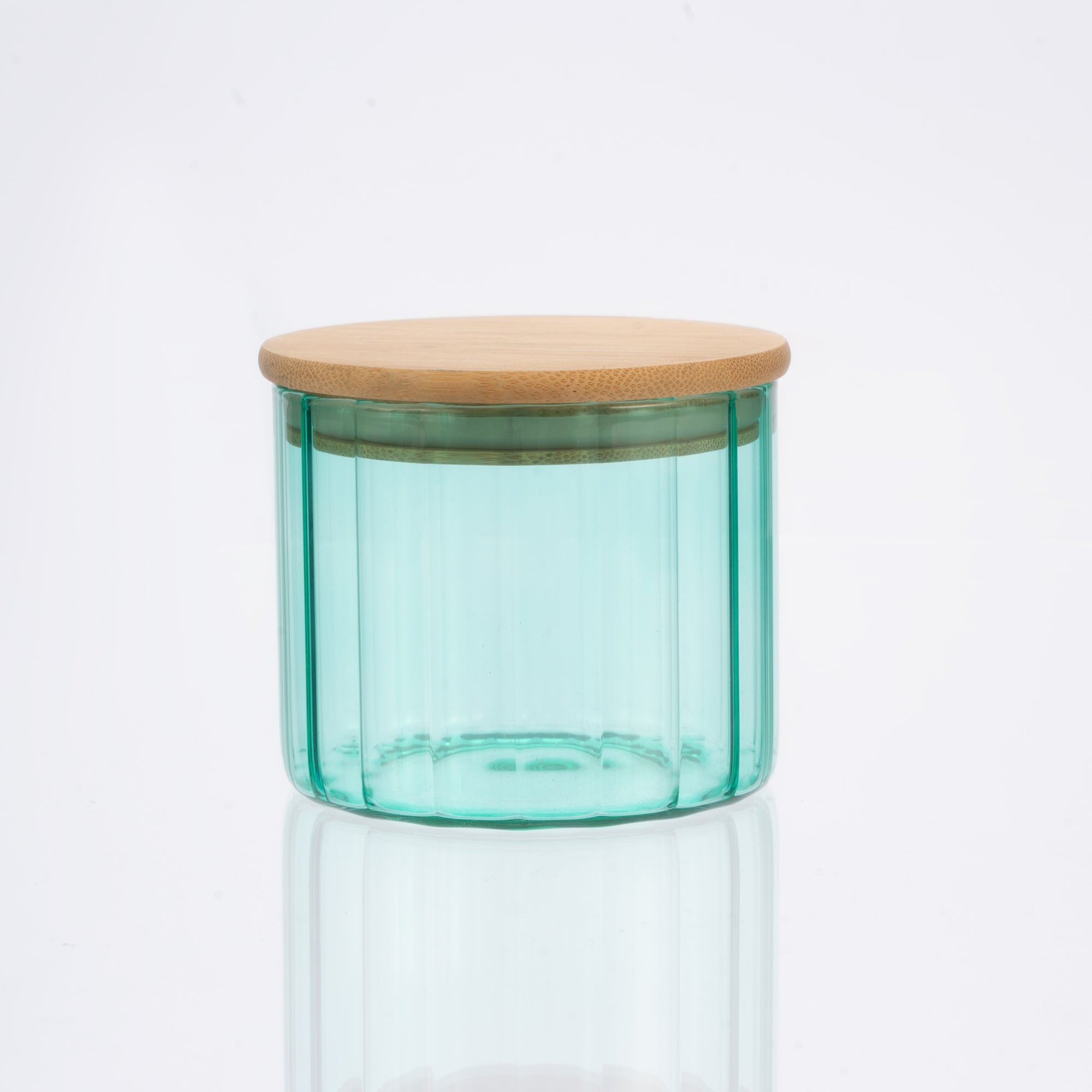 Genicook Glass Canister Set & Bamboo Lid - Diamond Blue