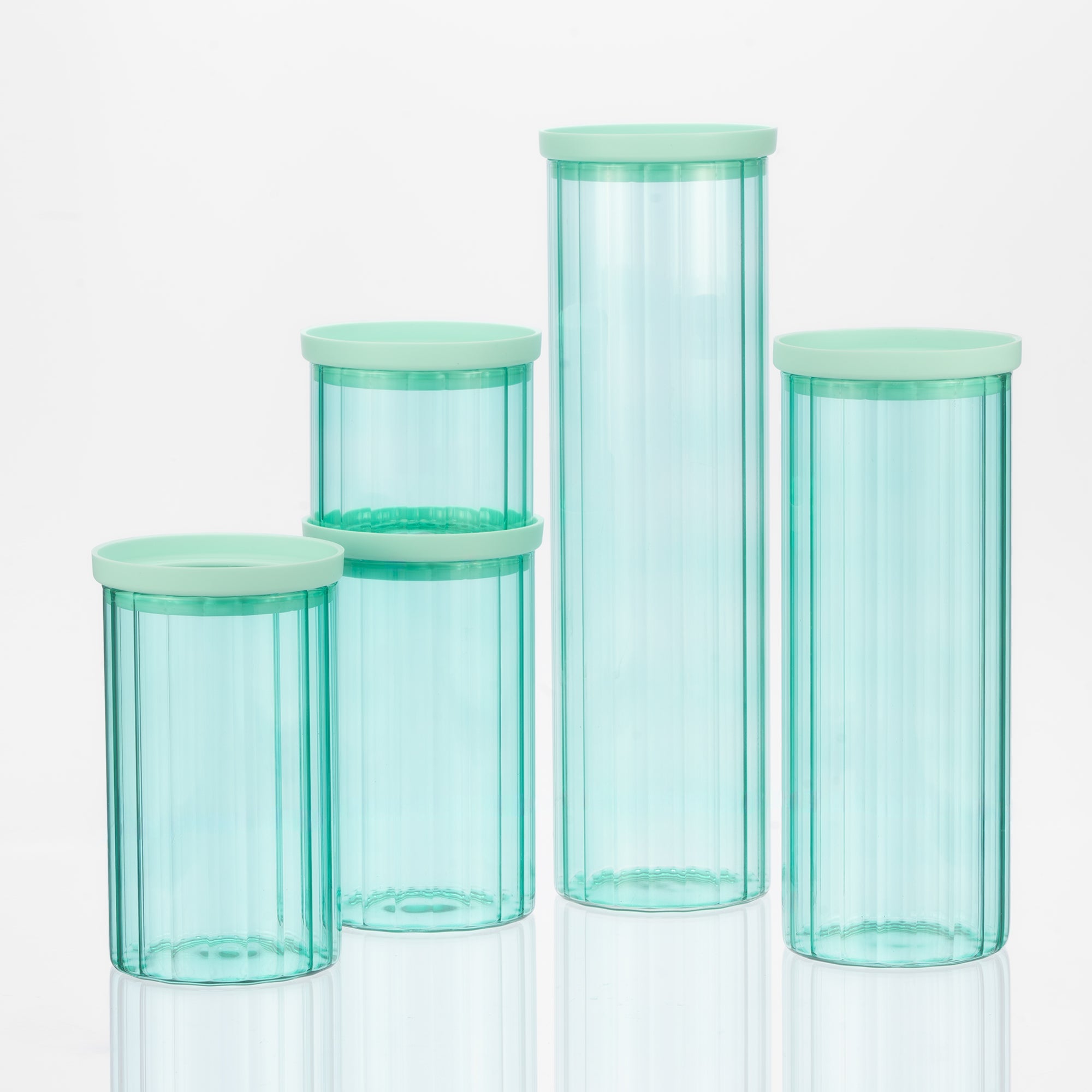 Genicook Glass Canister Set & Glass Lid - Diamond Blue