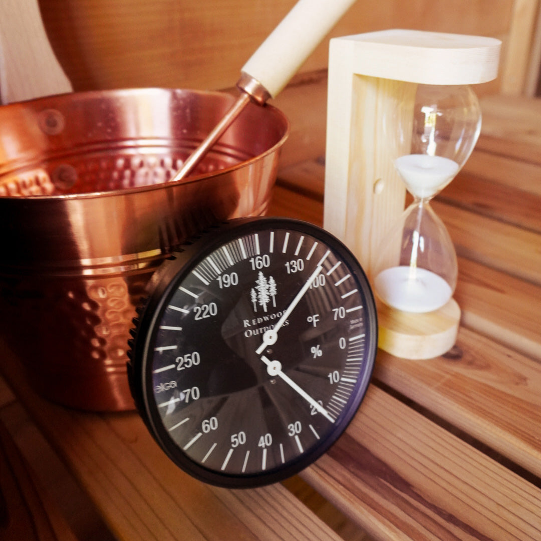 Redwood Outdoors Black 5" Dial Thermometer/Hygrometer