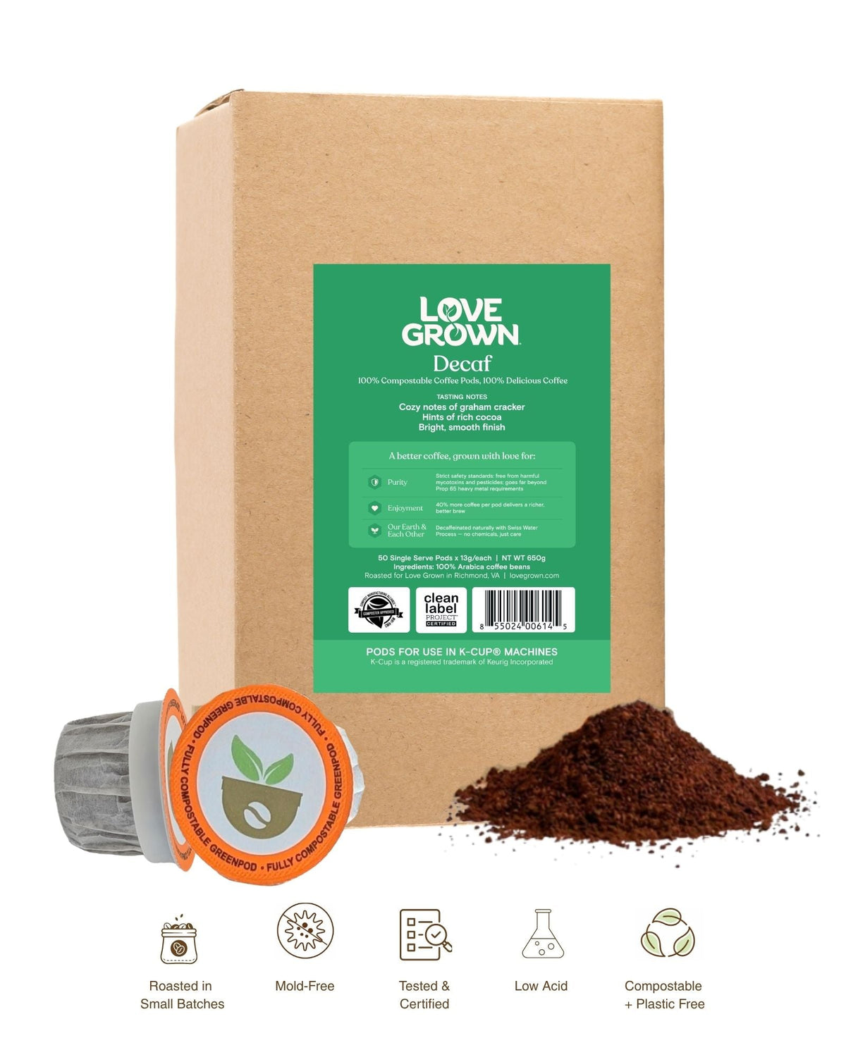 Love Grown Decaf Compostable Coffee Pods