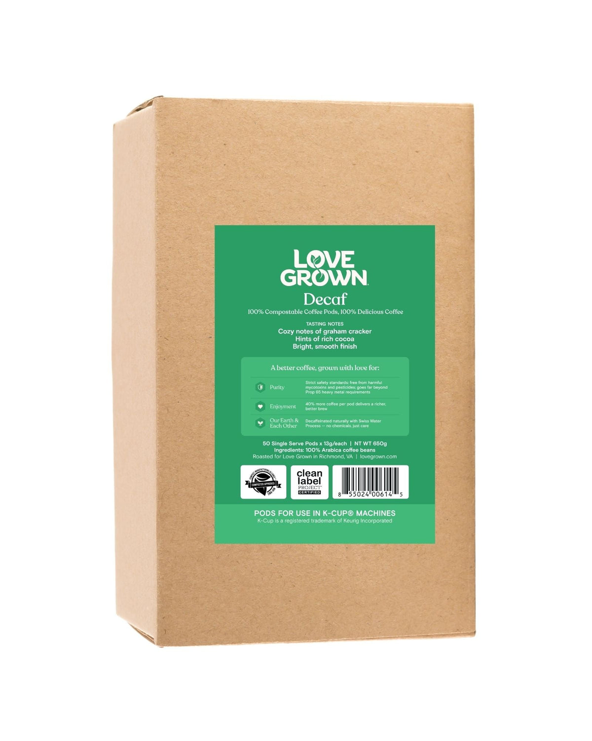 Love Grown Decaf Compostable Coffee Pods