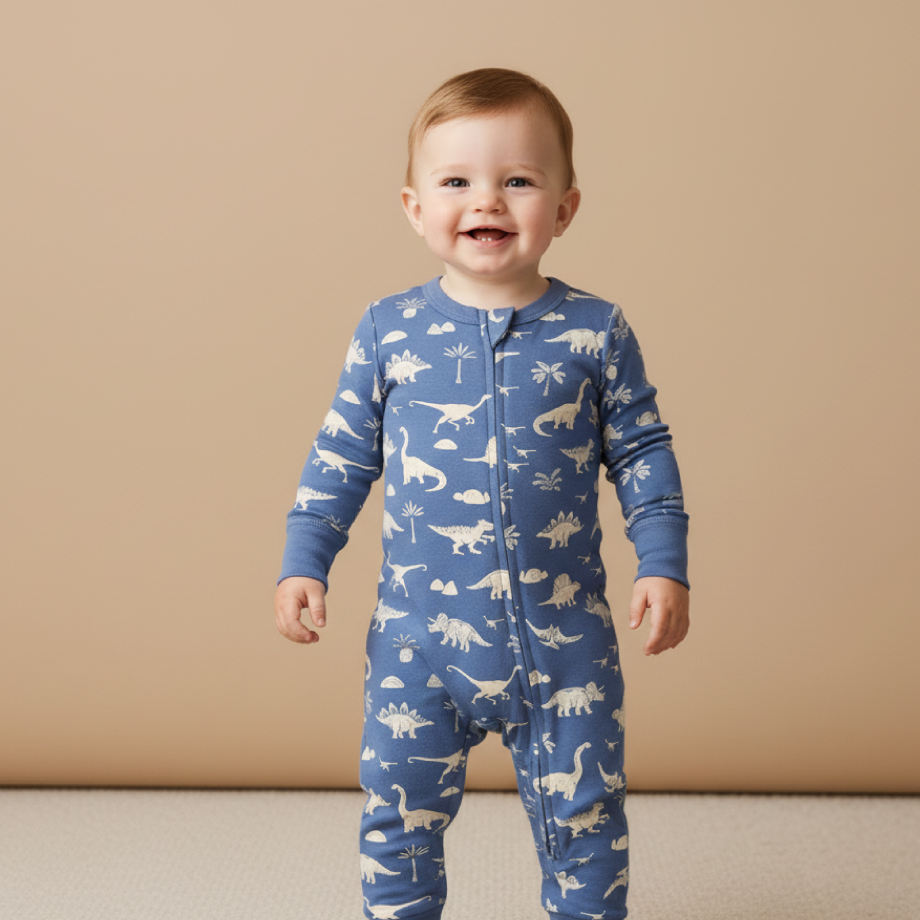 Makemake Organics - Organic 2-Way Zip Romper - Dino