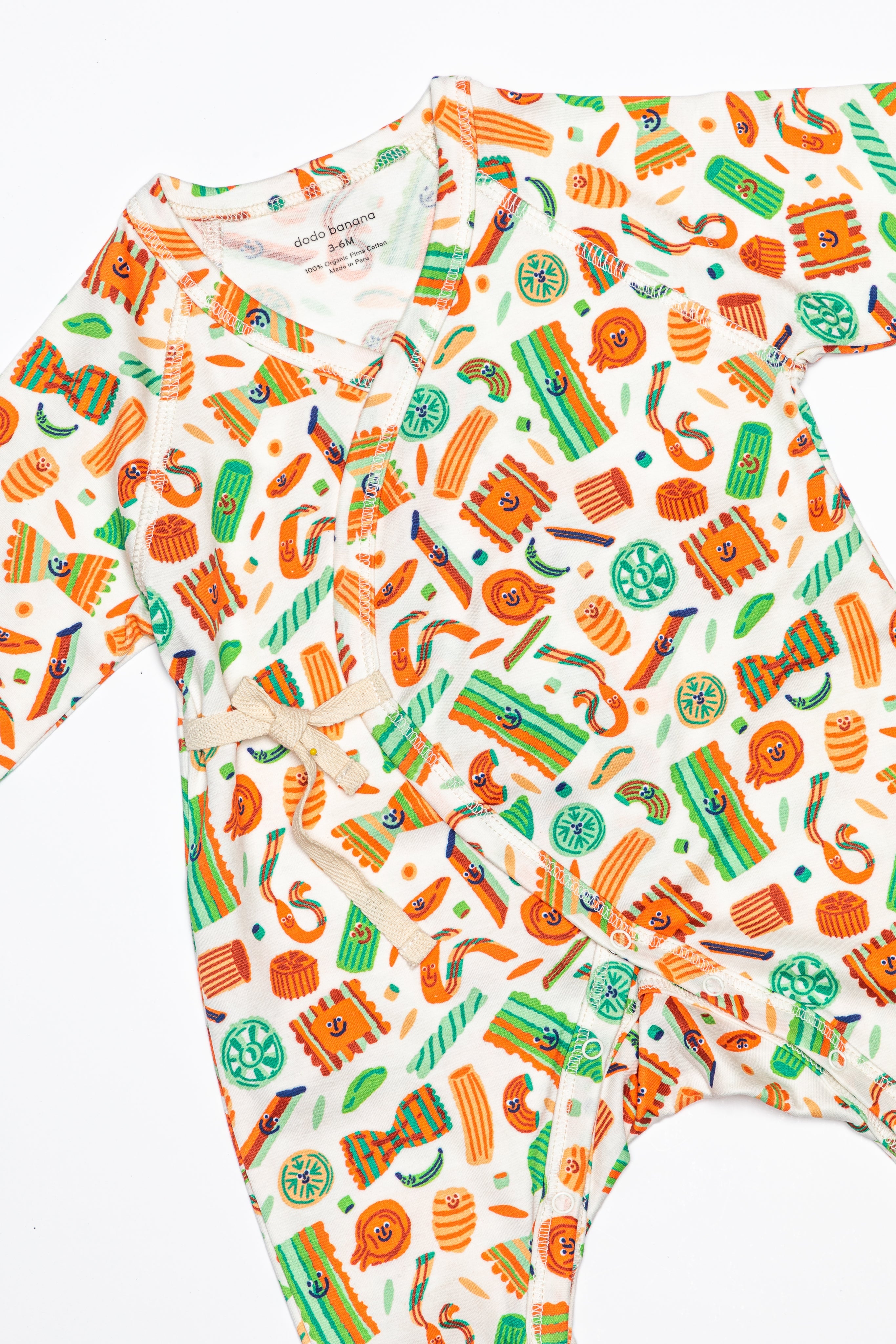 Dodo Banana Pasta Festa Baby Kimono Onesie